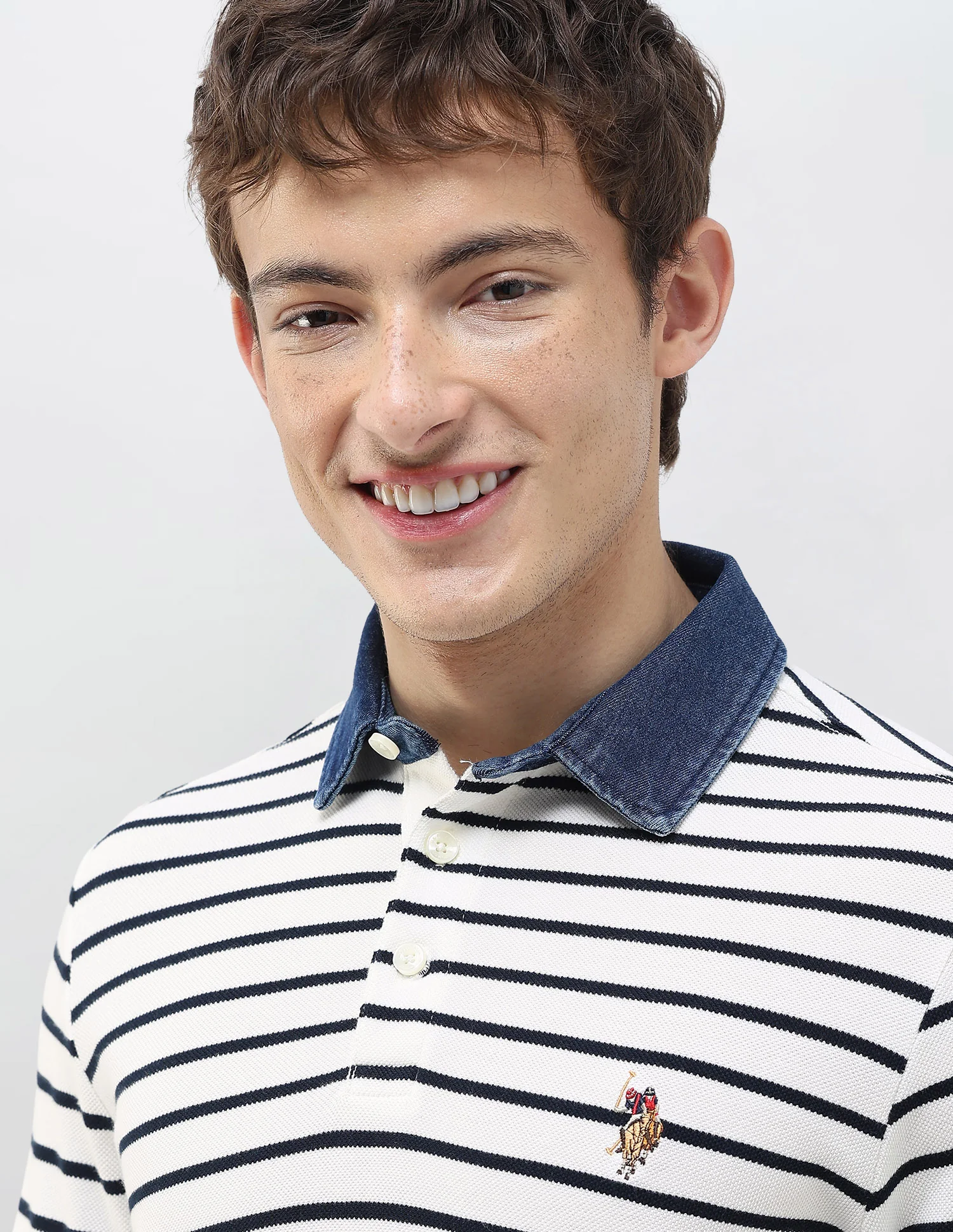 Horizontal Striped Muscle Fit Polo Shirt - Image 7