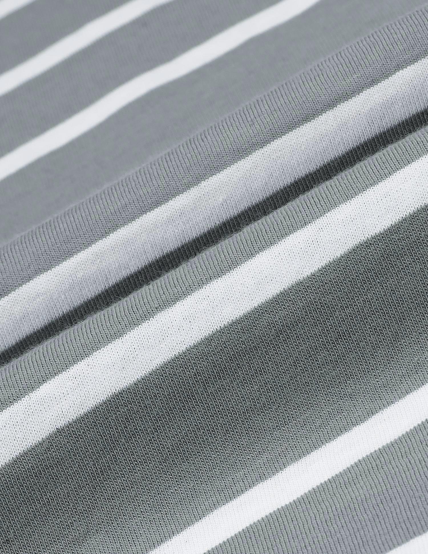 Horizontal Striped Pure Cotton I689 Lounge T-Shirt - Pack Of 1 - Image 2