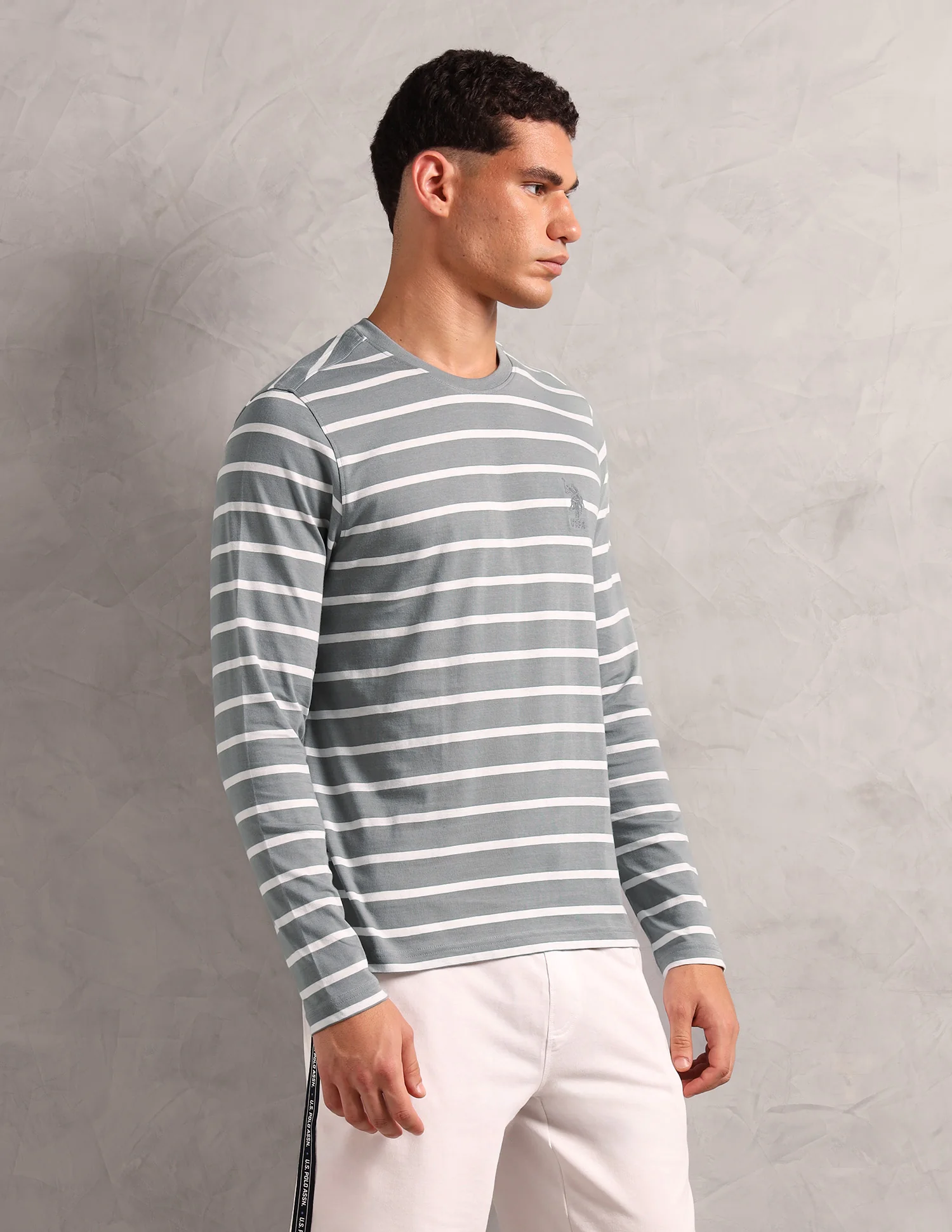 Horizontal Striped Pure Cotton I689 Lounge T-Shirt - Pack Of 1 - Image 4