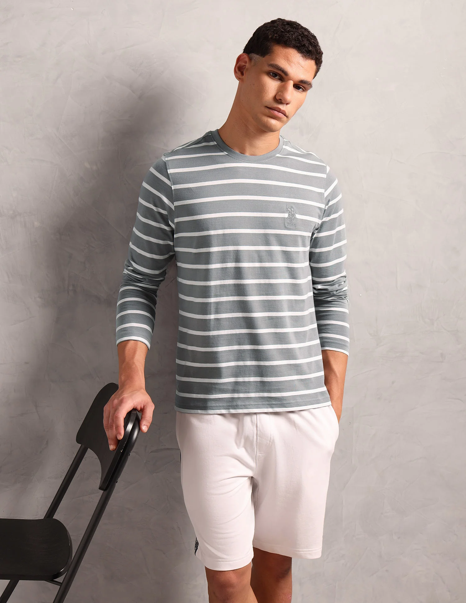 Horizontal Striped Pure Cotton I689 Lounge T-Shirt - Pack Of 1 - Image 8