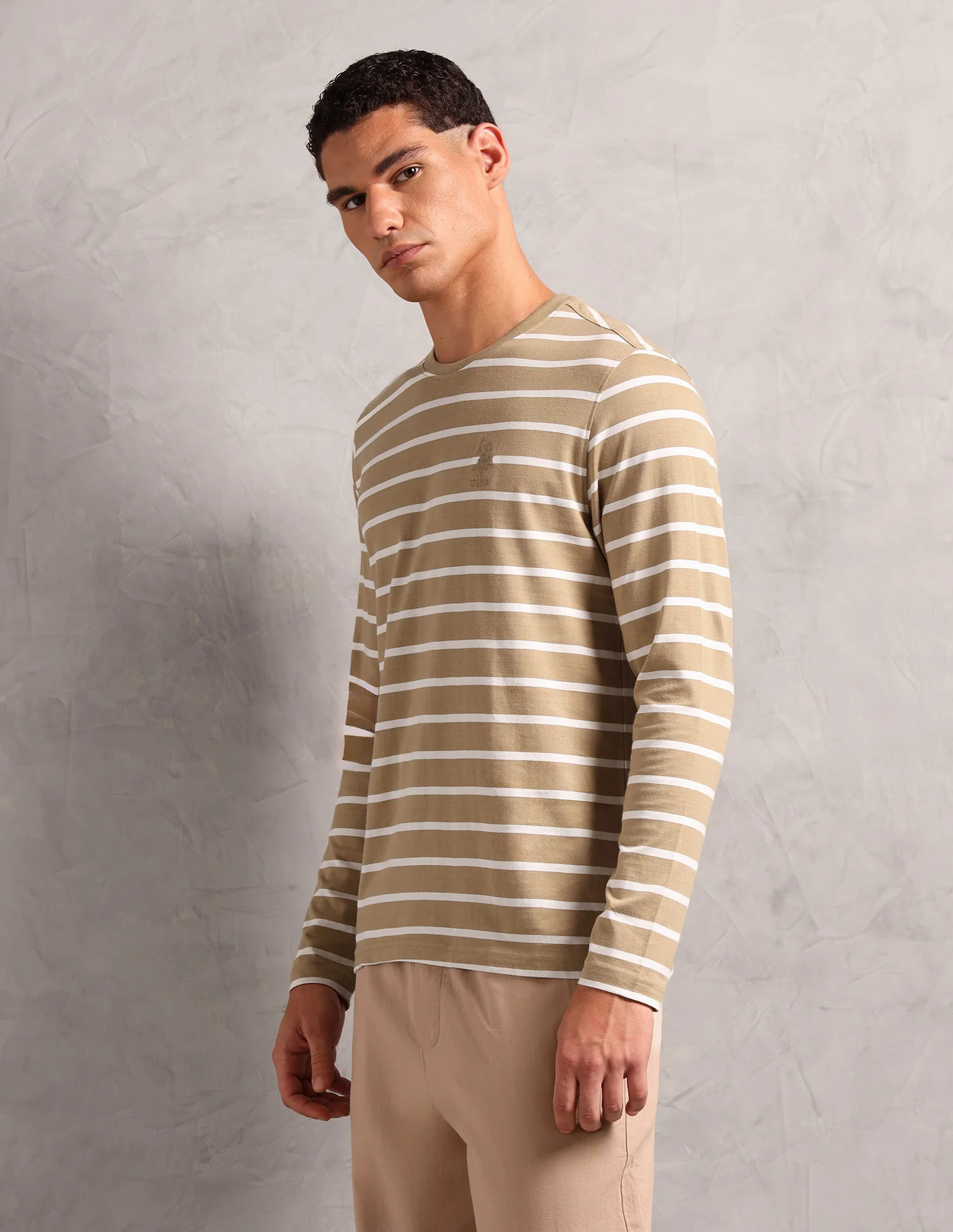 Horizontal Striped Pure Cotton I689 Lounge T-Shirt - Pack Of 1 - Image 4