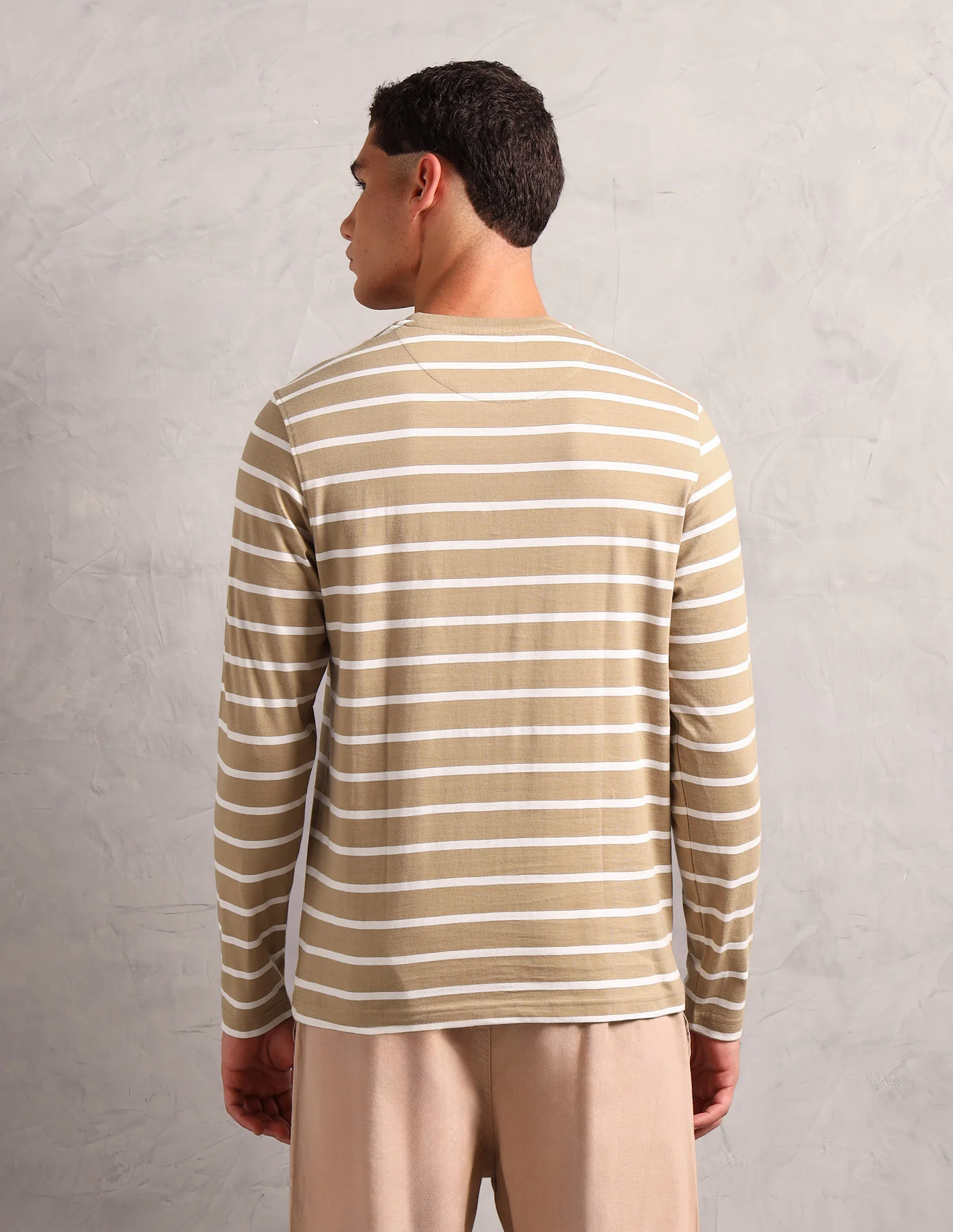 Horizontal Striped Pure Cotton I689 Lounge T-Shirt - Pack Of 1 - Image 5