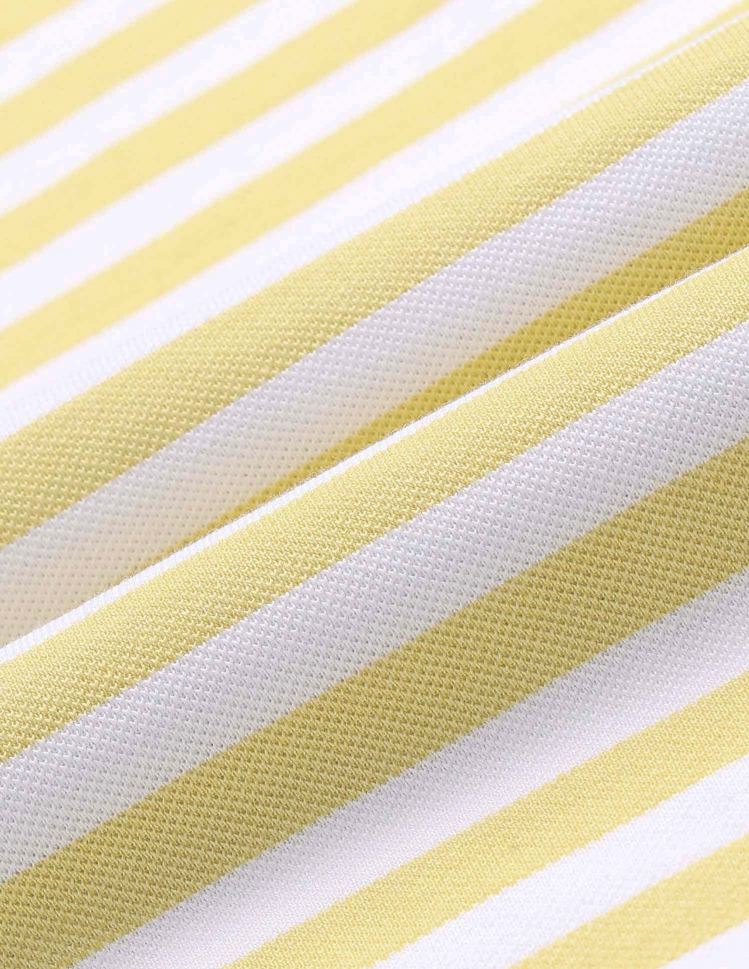 Horizontal Striped Pure Cotton Polo Shirt - Image 2