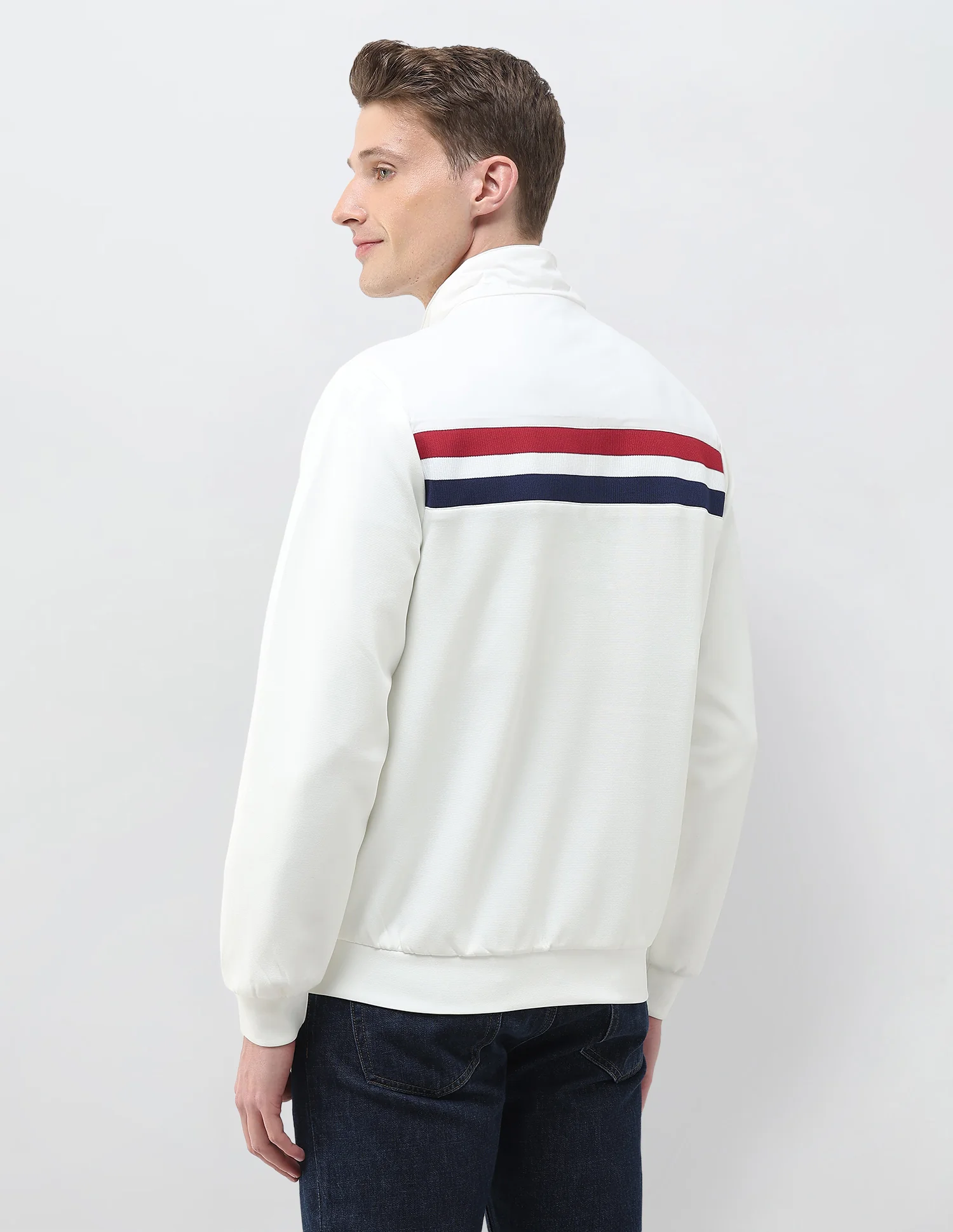 Horizontal Striped Regular Fit Jacket - Image 5