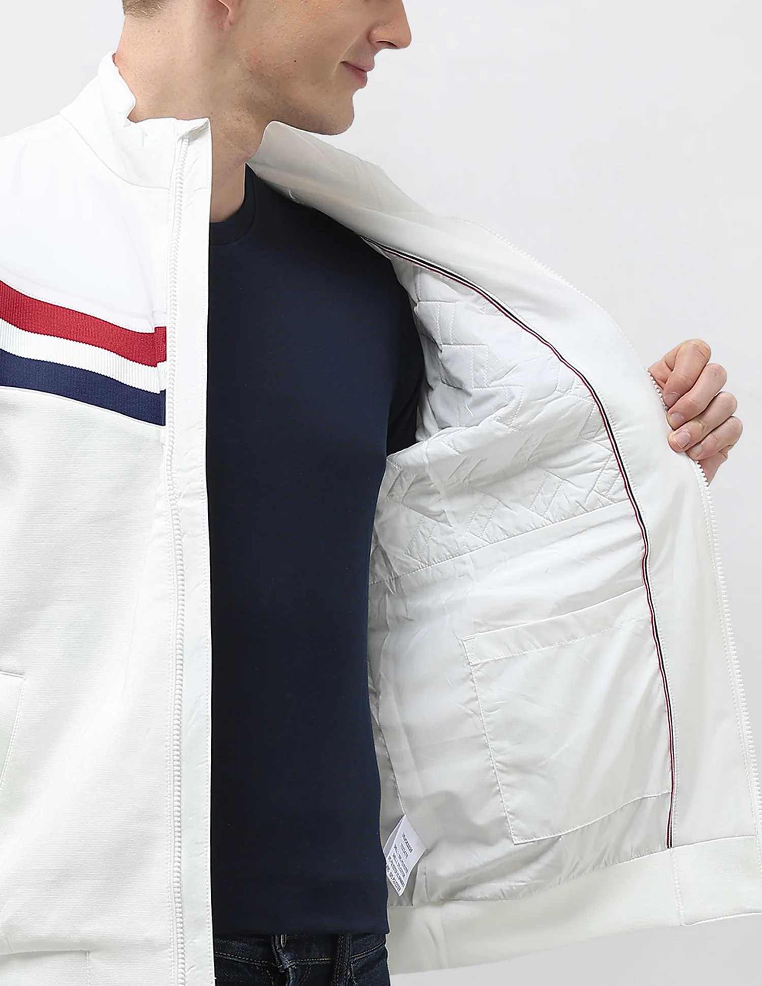 Horizontal Striped Regular Fit Jacket - Image 8