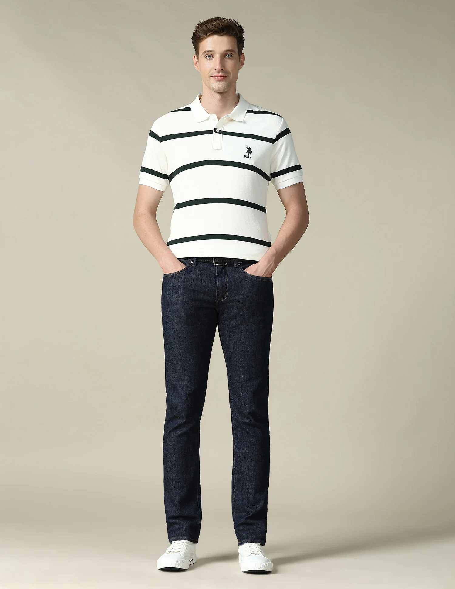 Horizontal Striped Regular Fit Polo Shirt - Image 3