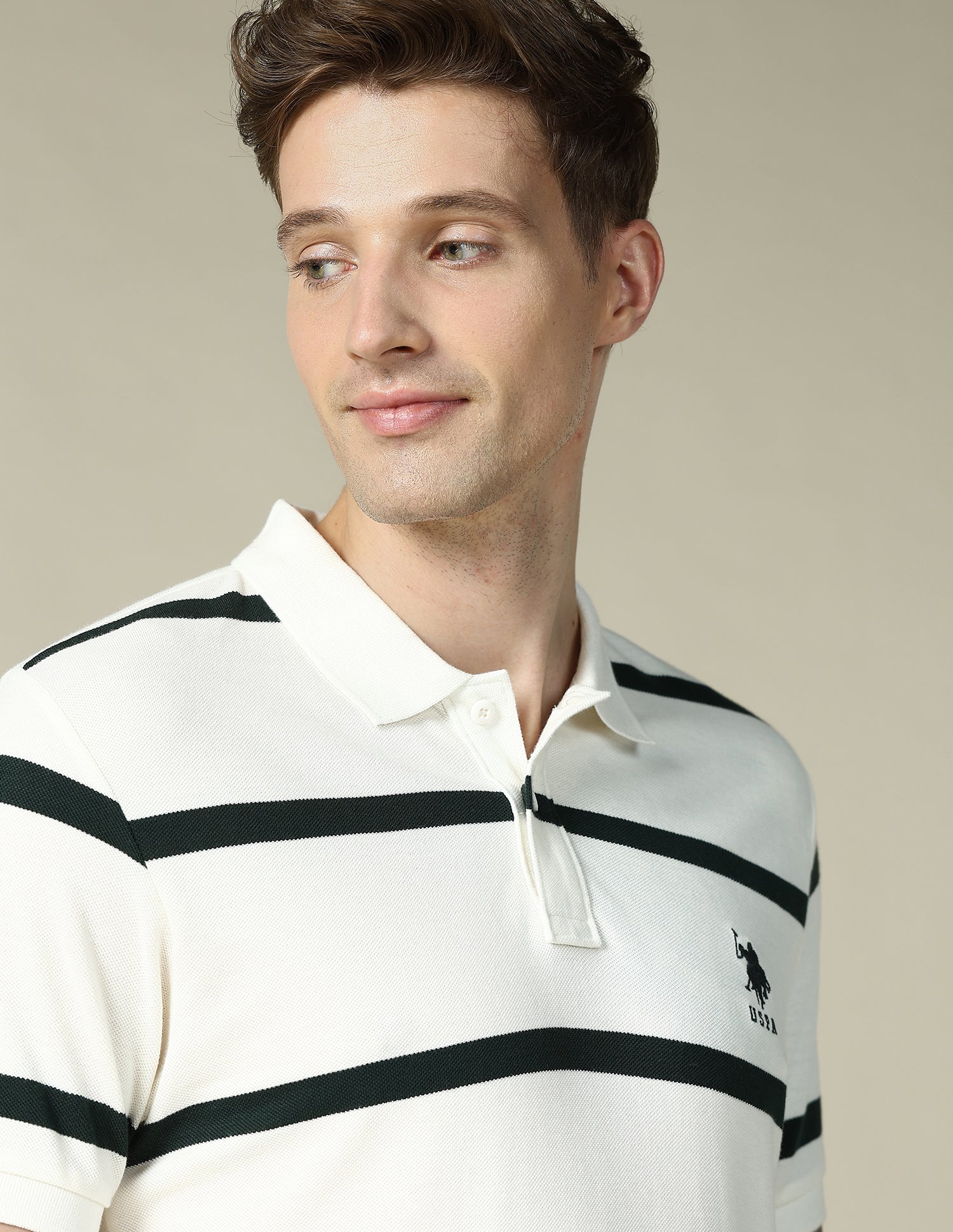 Horizontal Striped Regular Fit Polo Shirt - Image 7