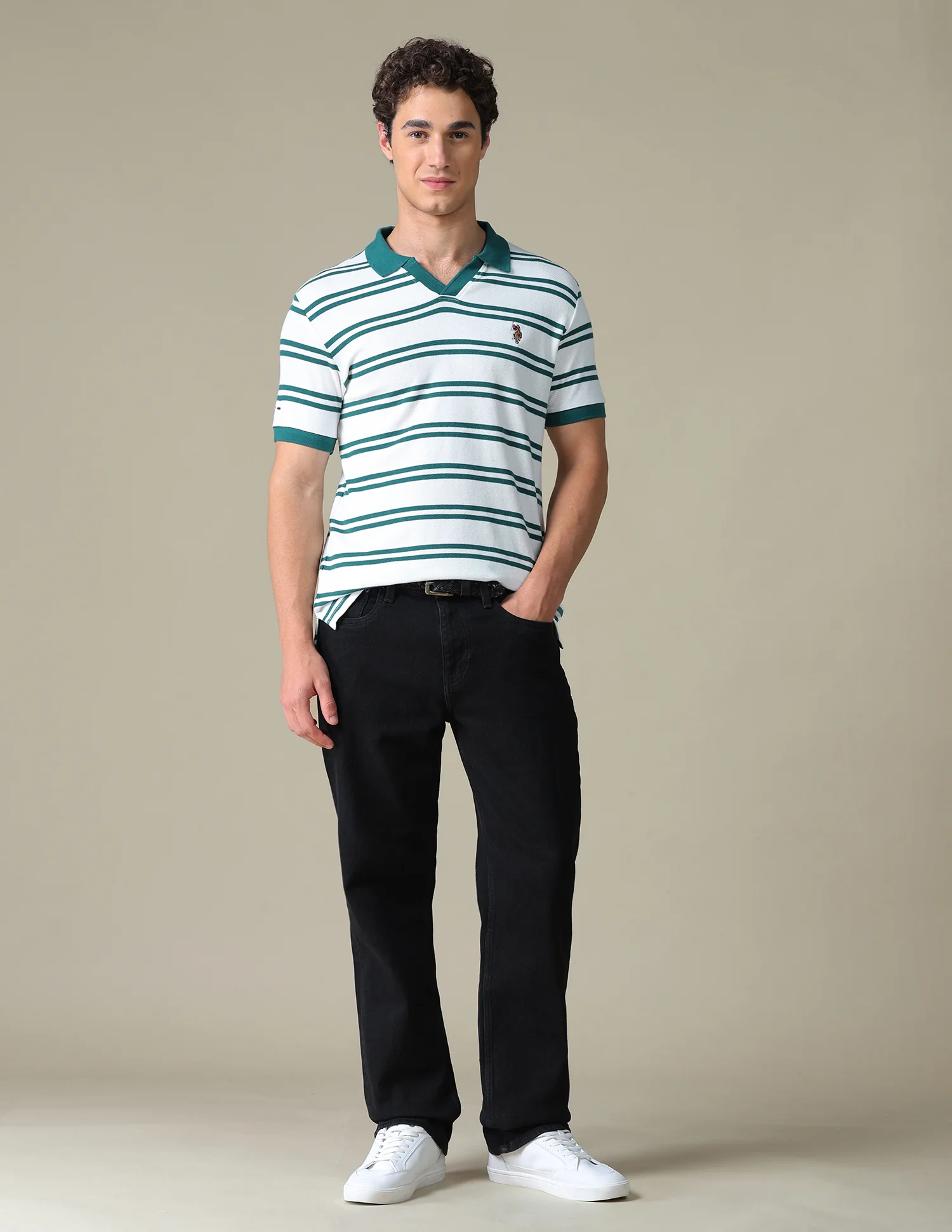 Horizontal Striped Regular Fit Polo Shirt - Image 3