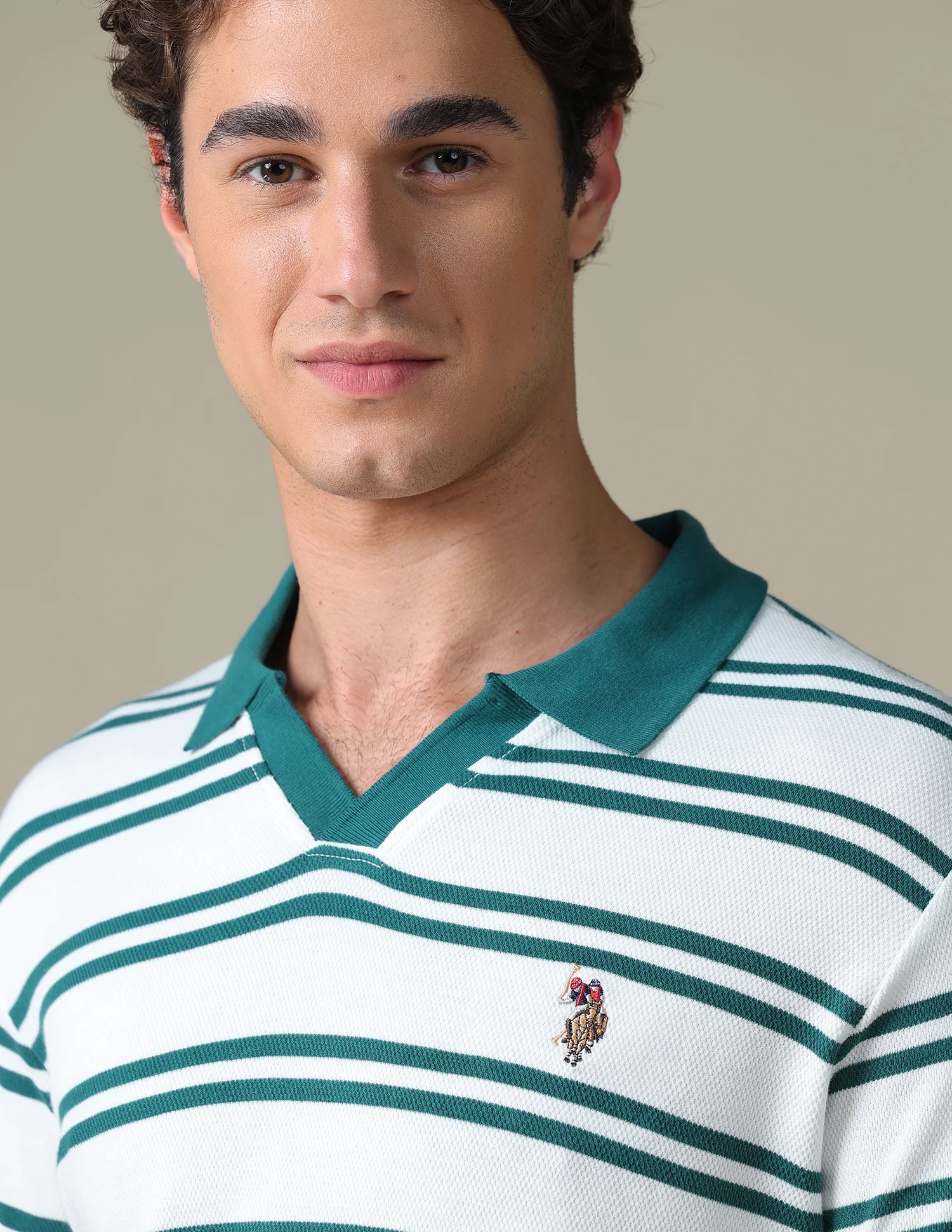 Horizontal Striped Regular Fit Polo Shirt - Image 7