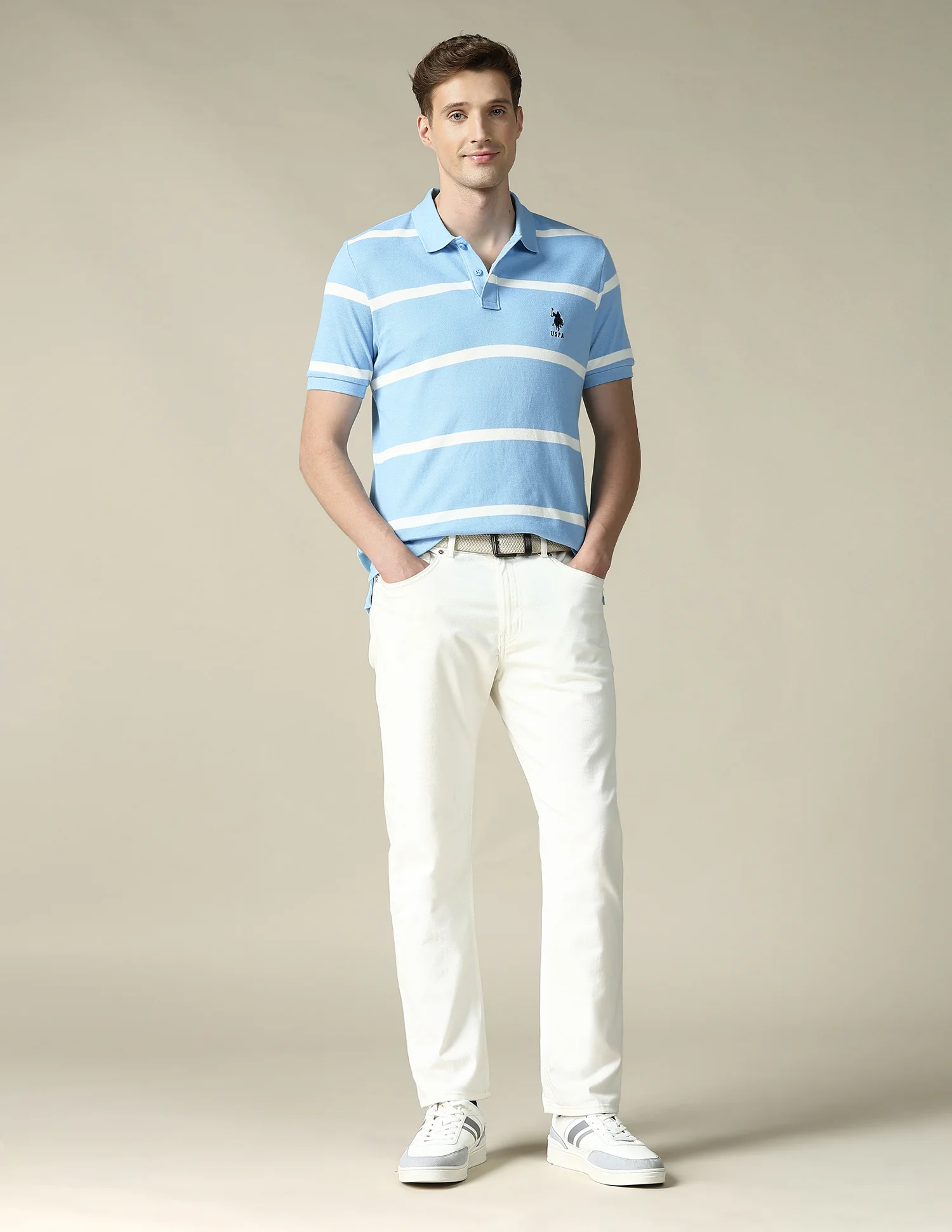 Horizontal Striped Regular Fit Polo Shirt - Image 3