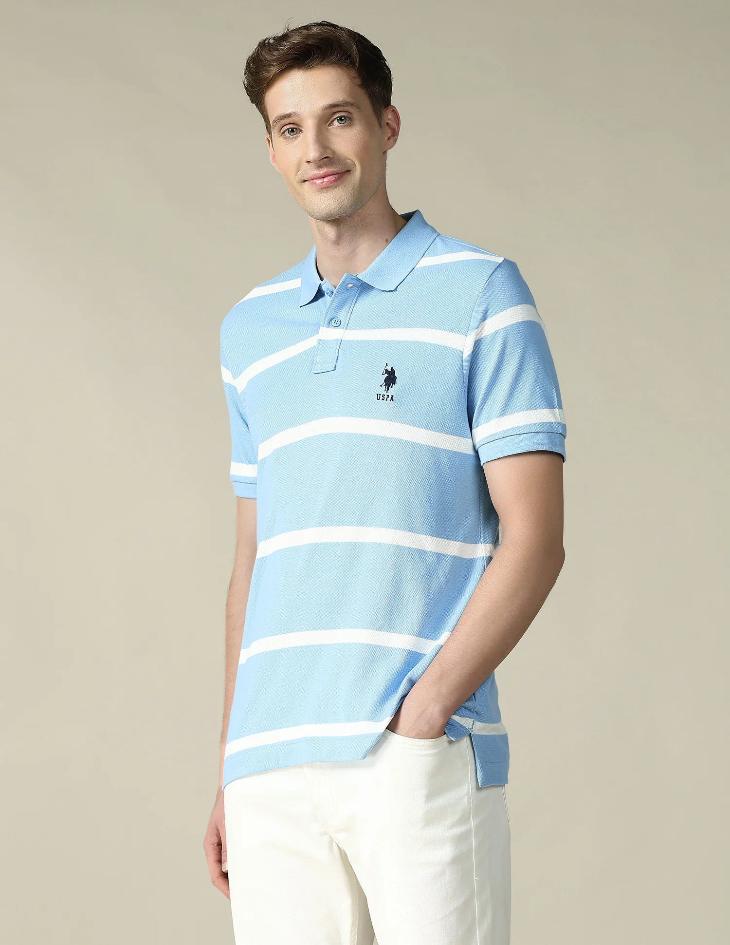 Horizontal Striped Regular Fit Polo Shirt - Image 4