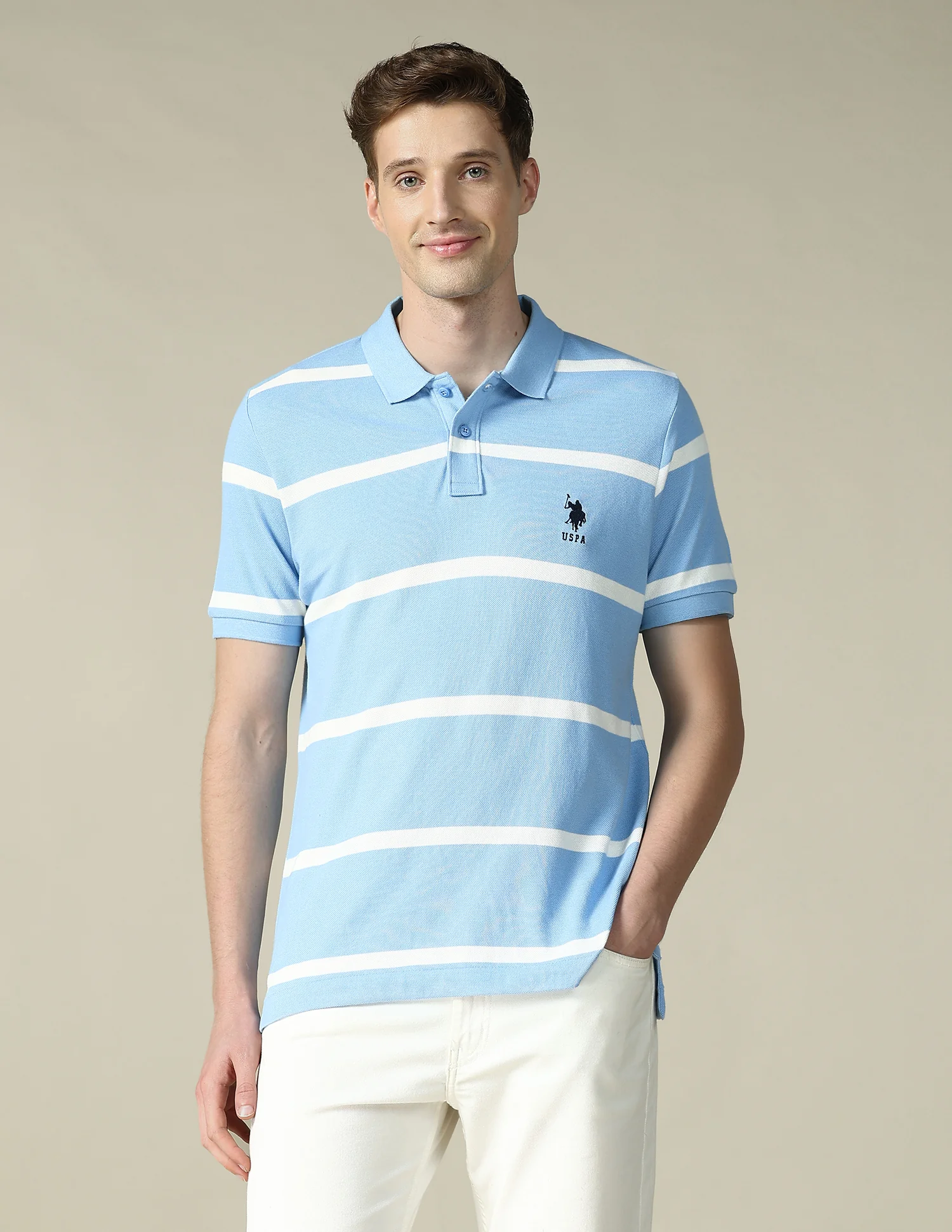 Horizontal Striped Regular Fit Polo Shirt - Image 6