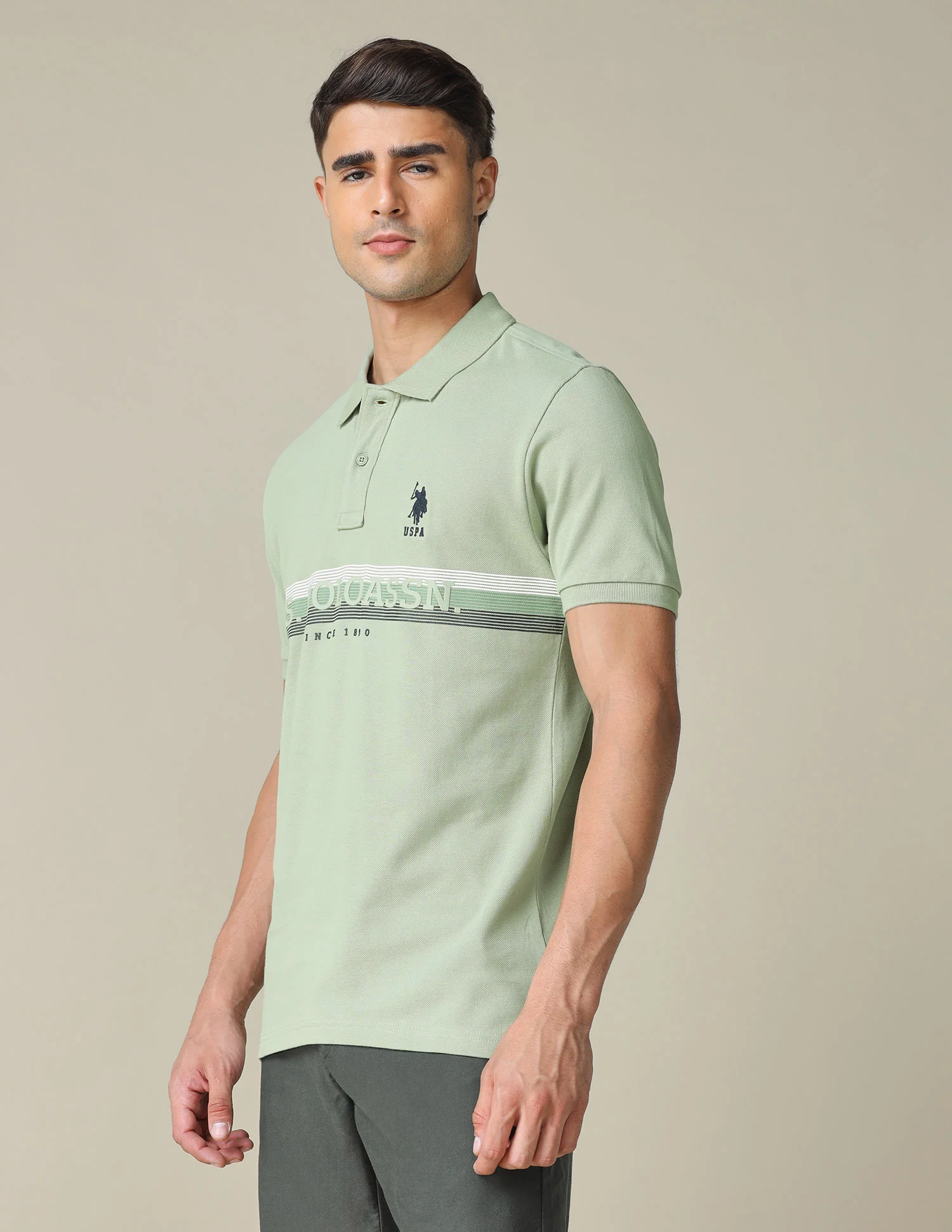 Horizontal Striped Regular Fit Polo Shirt - Image 4