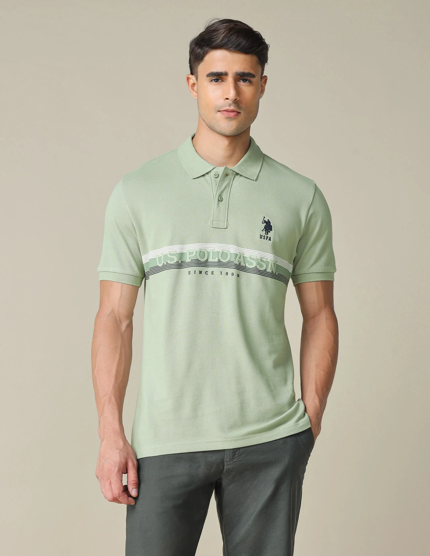 Horizontal Striped Regular Fit Polo Shirt - Image 6