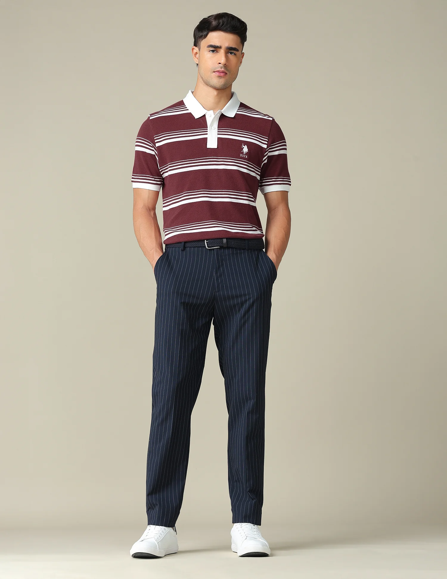 Horizontal Striped Regular Fit Polo Shirt - Image 3