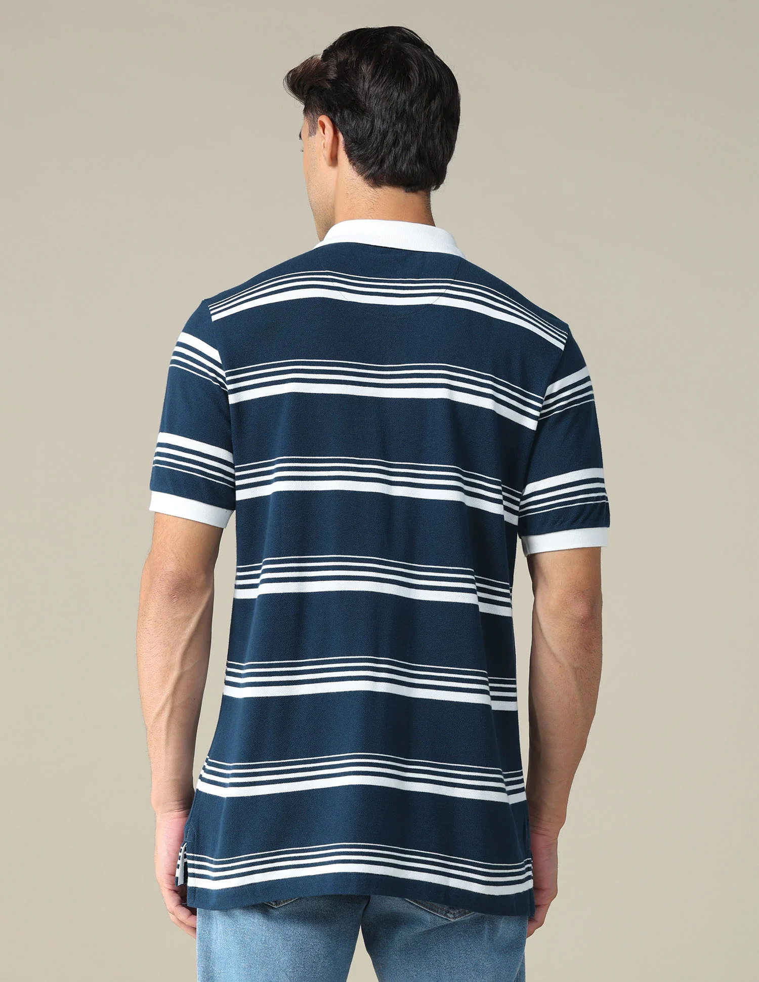 Horizontal Striped Regular Fit Polo Shirt - Image 5