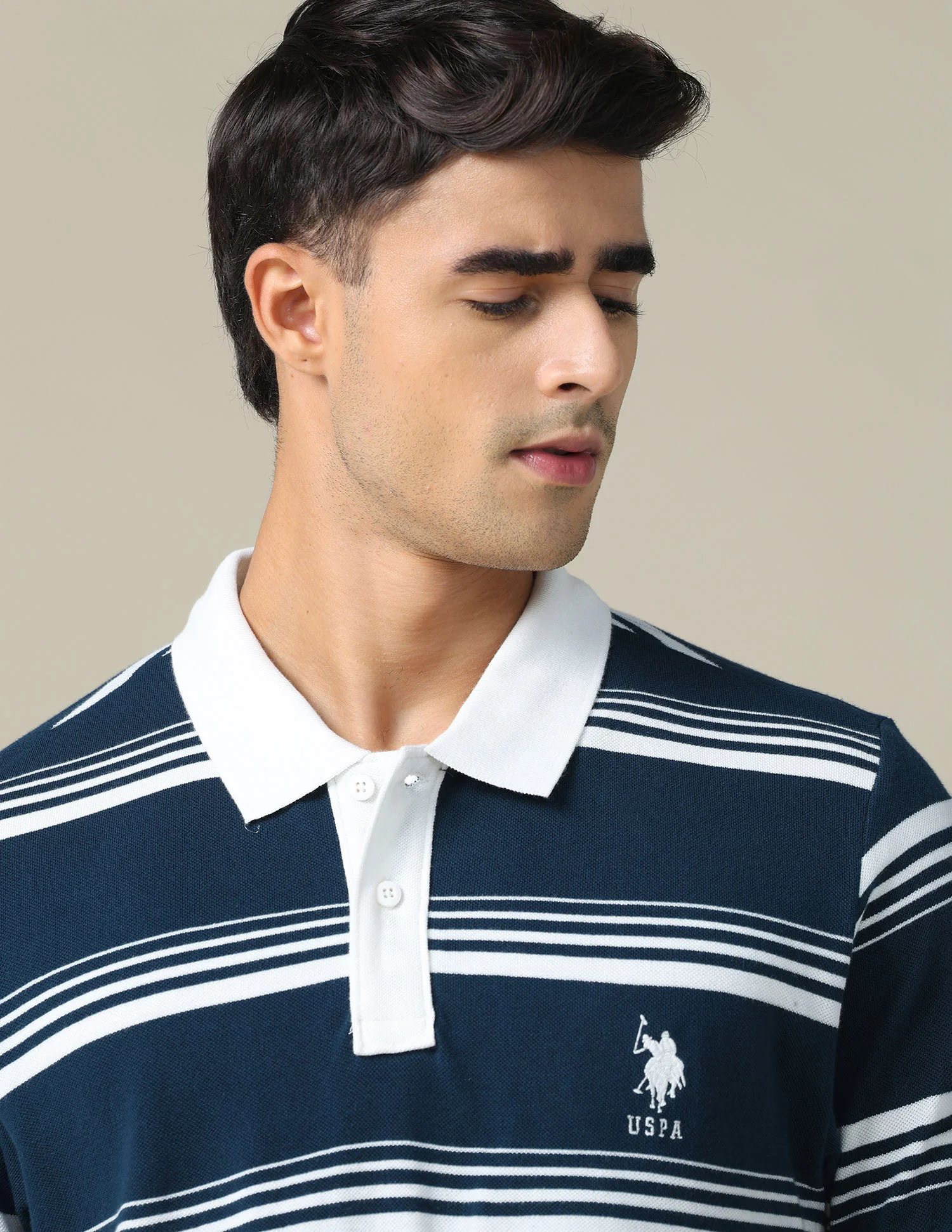Horizontal Striped Regular Fit Polo Shirt - Image 7