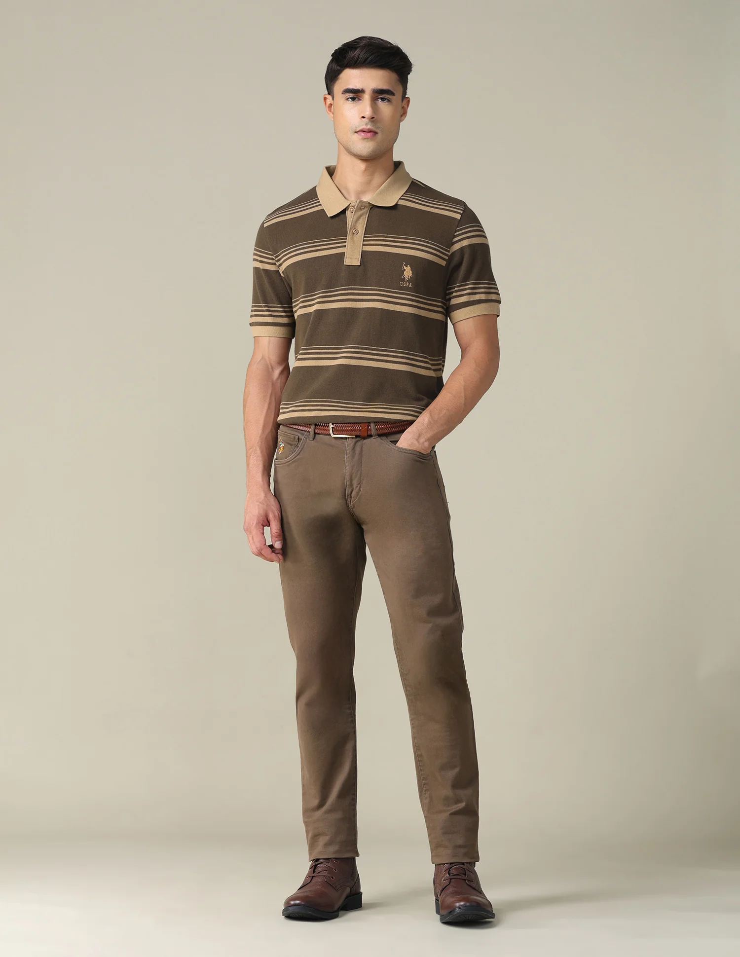 Horizontal Striped Regular Fit Polo Shirt - Image 3