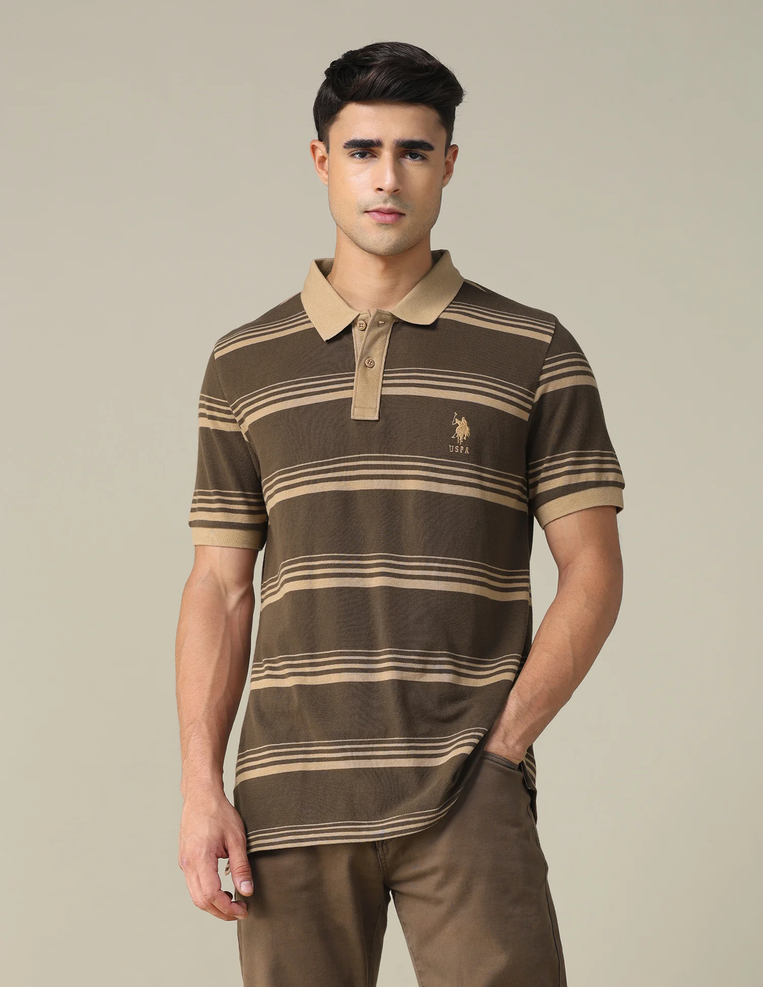 Horizontal Striped Regular Fit Polo Shirt - Image 6