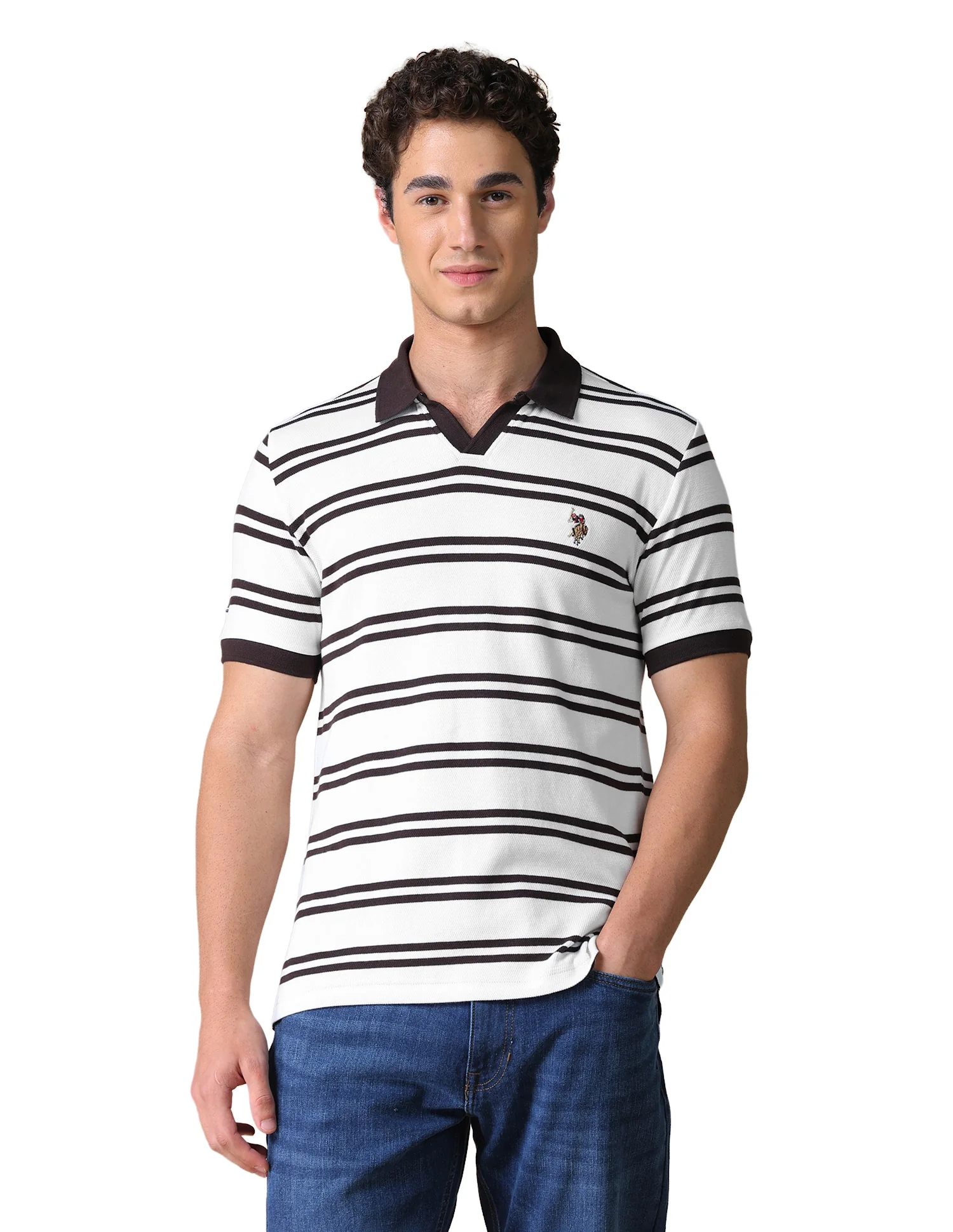 Horizontal Striped Regular Fit Polo Shirt - Image 10