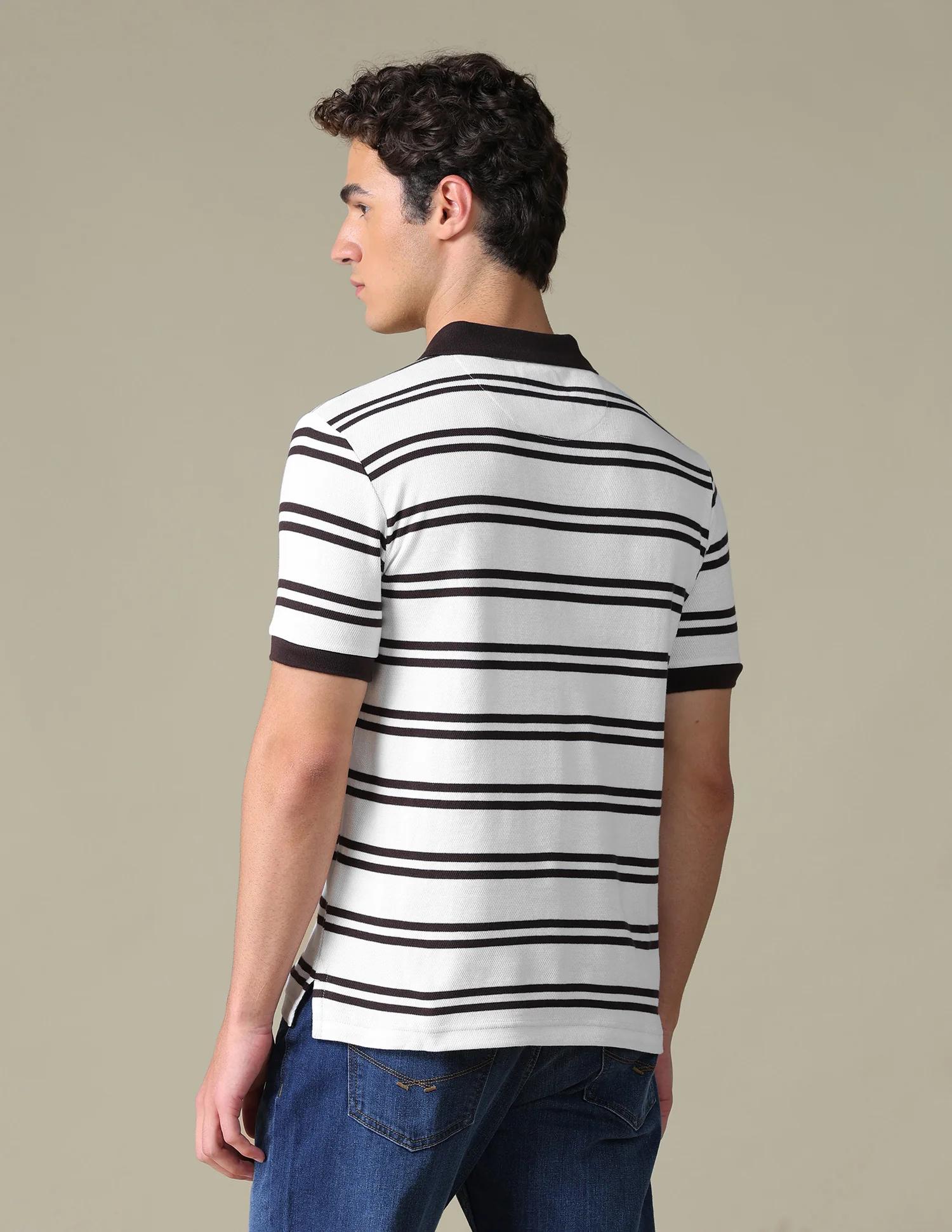 Horizontal Striped Regular Fit Polo Shirt - Image 5