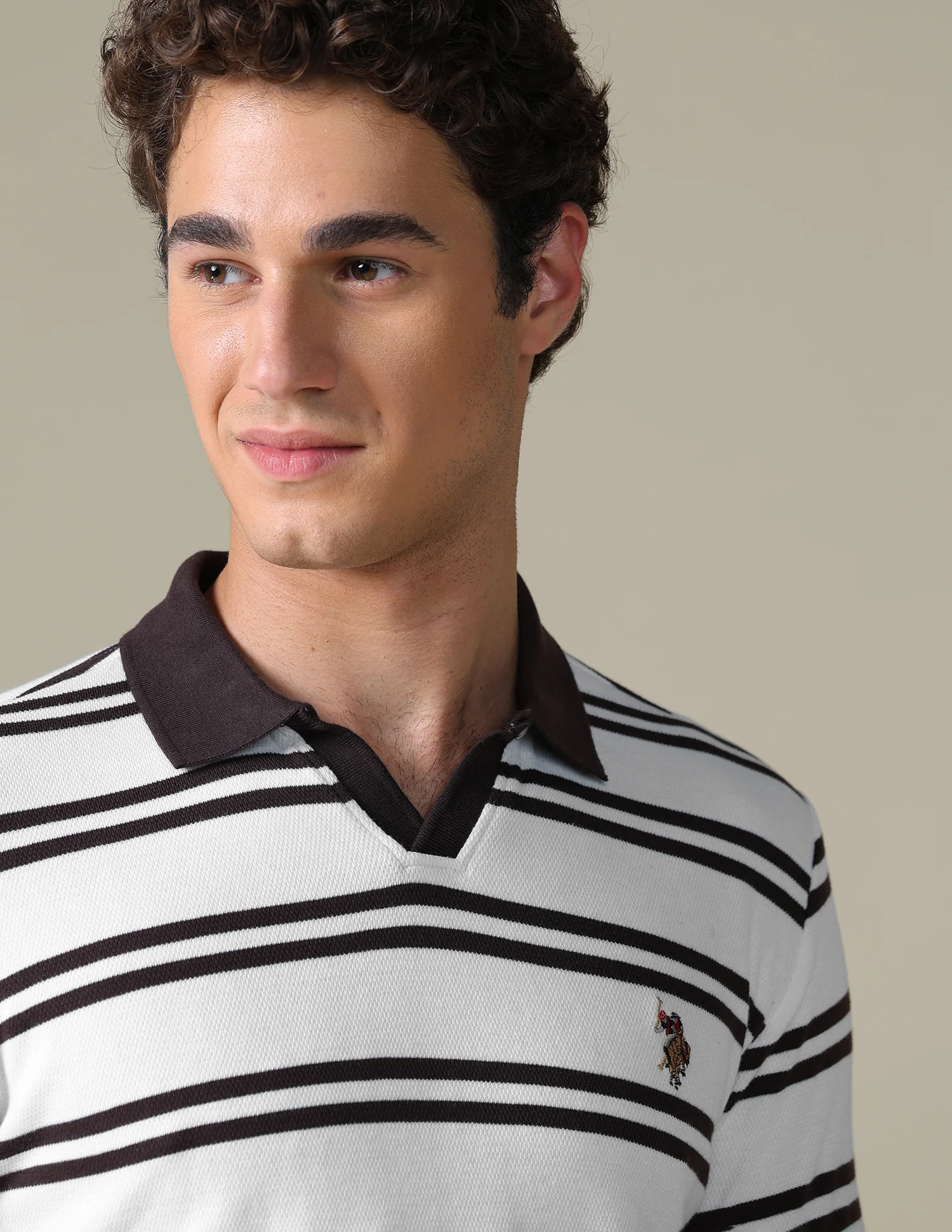 Horizontal Striped Regular Fit Polo Shirt - Image 7