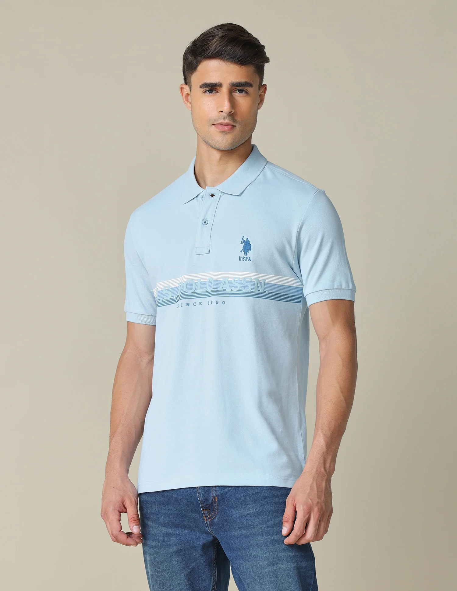 Horizontal Striped Regular Fit Polo Shirt - Image 4