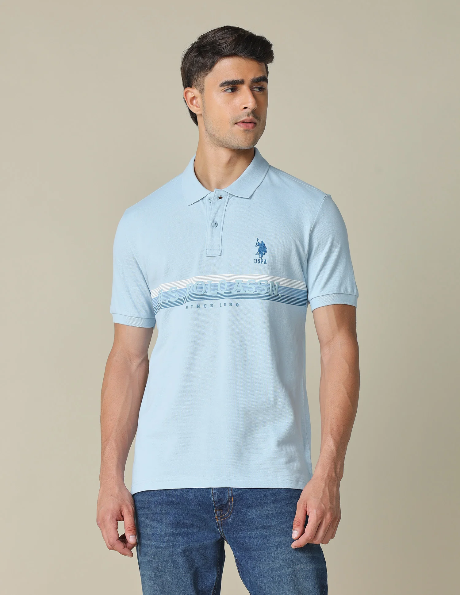 Horizontal Striped Regular Fit Polo Shirt - Image 6