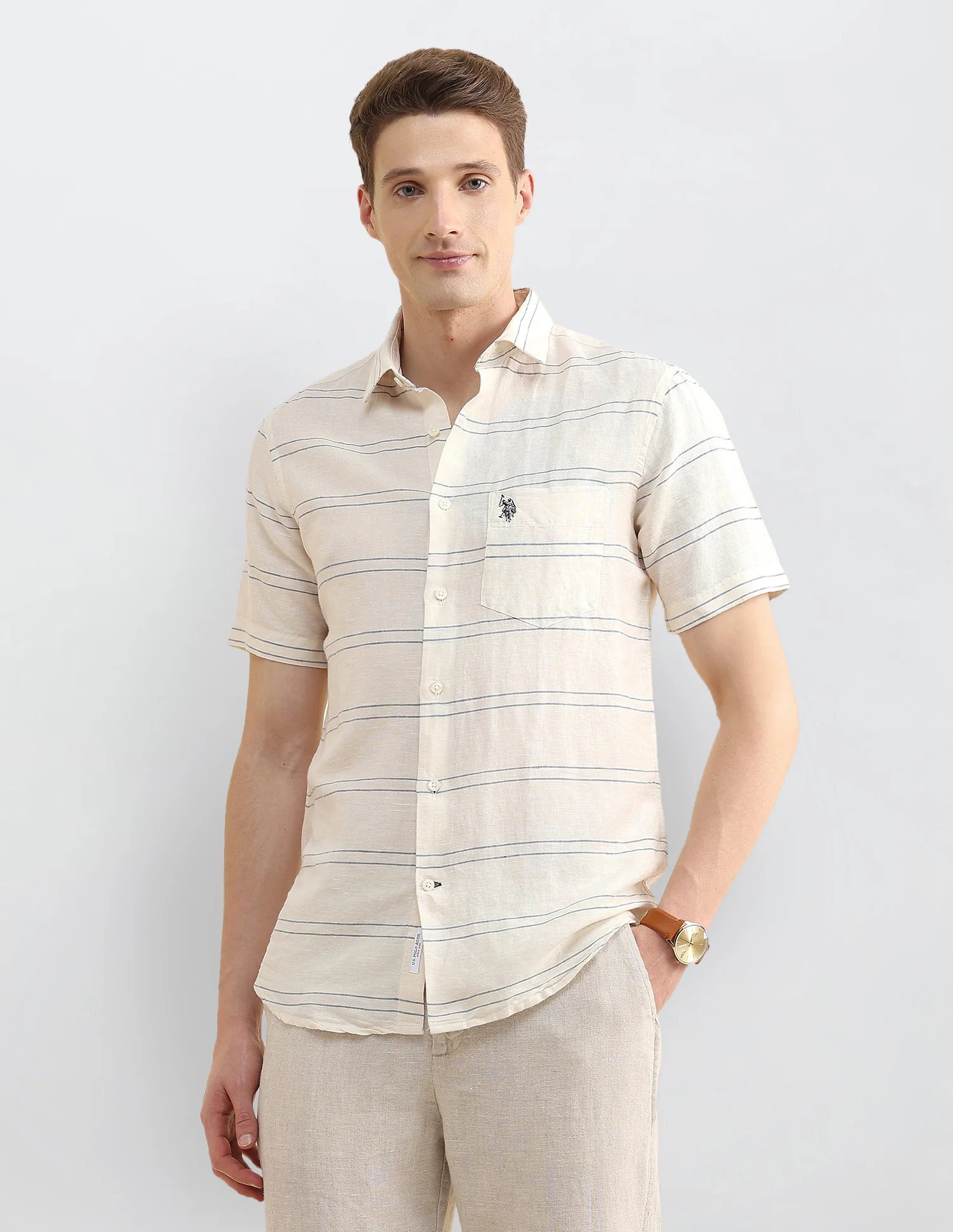 Horizontal Striped Regular Fit Shirt