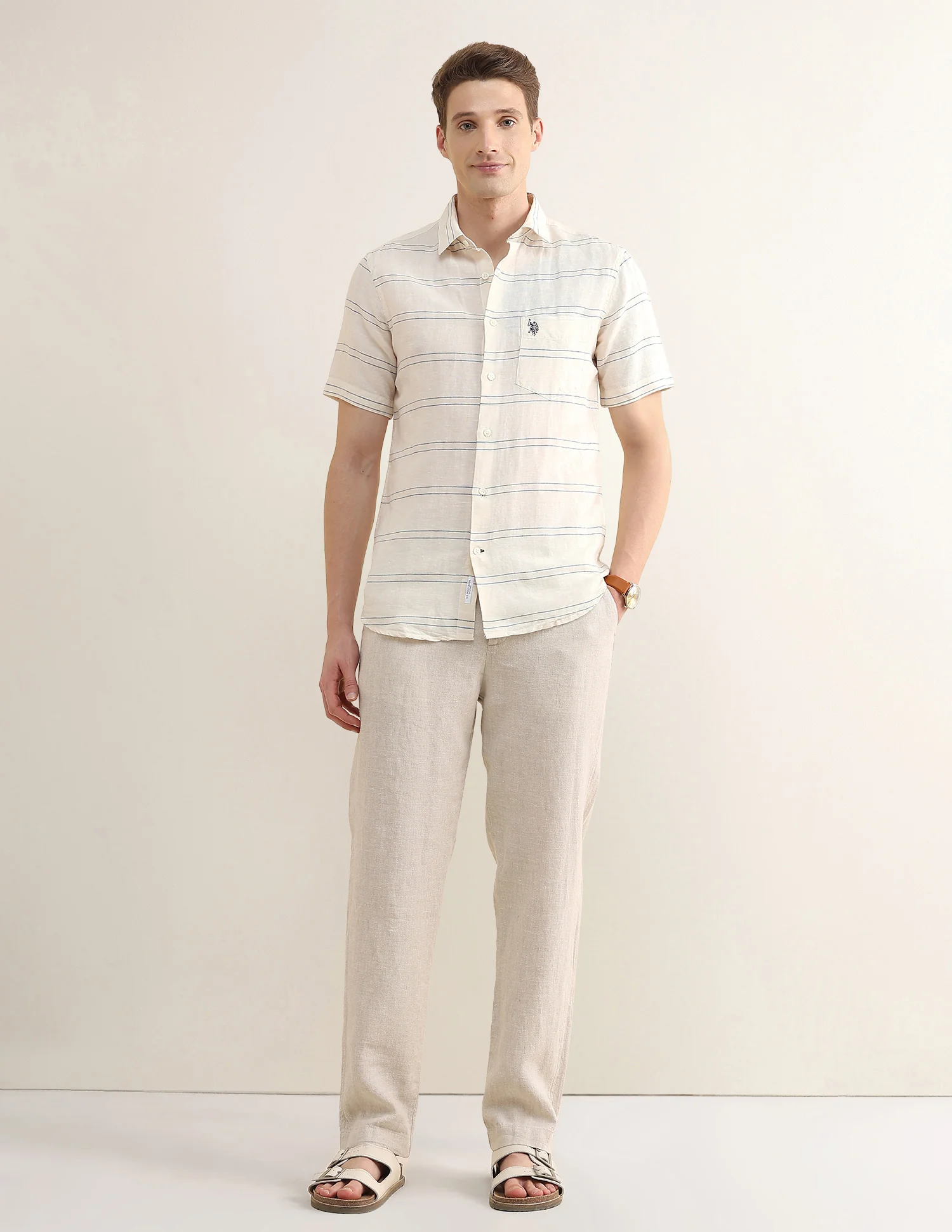 Horizontal Striped Regular Fit Shirt - Image 3