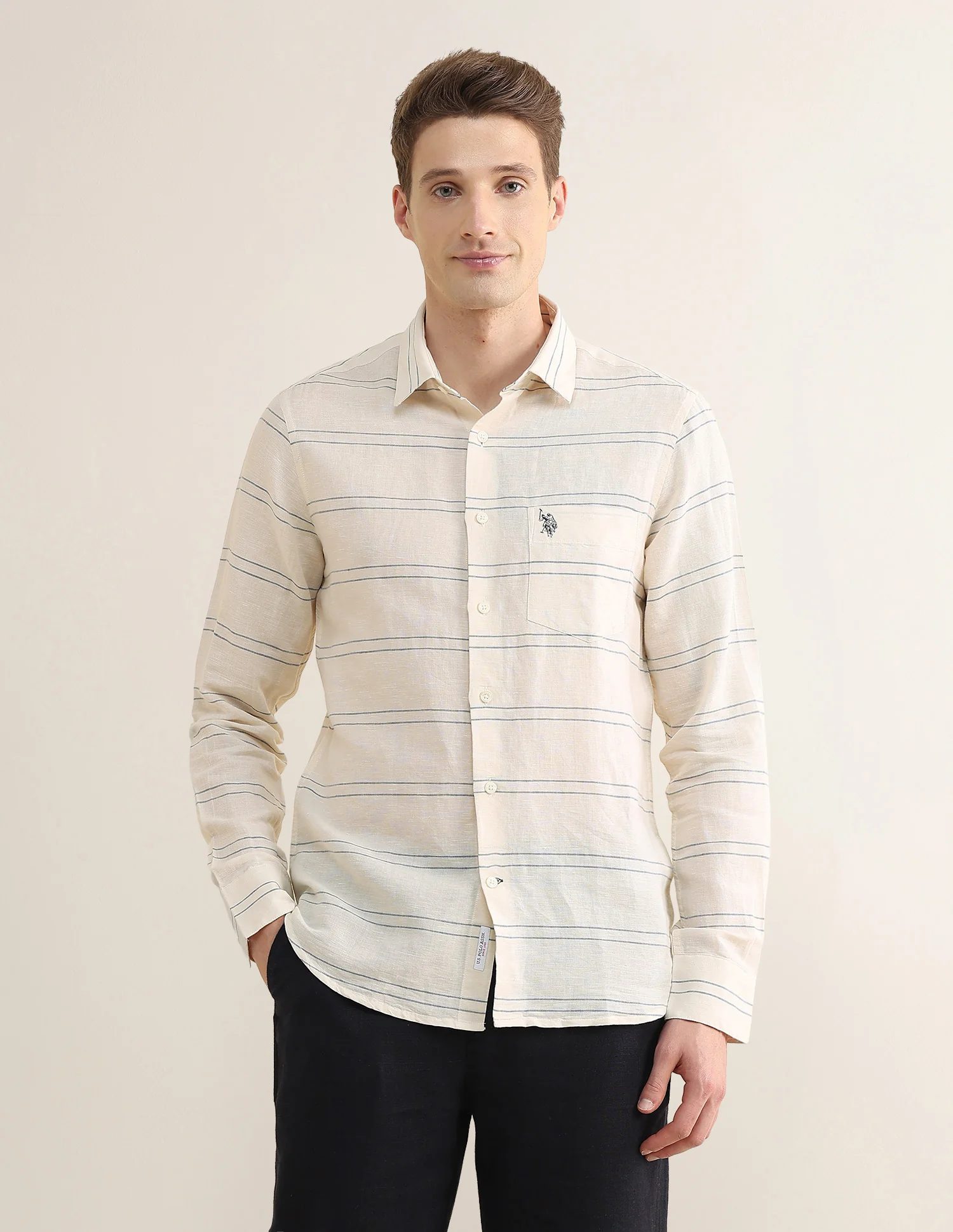 Horizontal Striped Regular Fit Shirt - Image 6