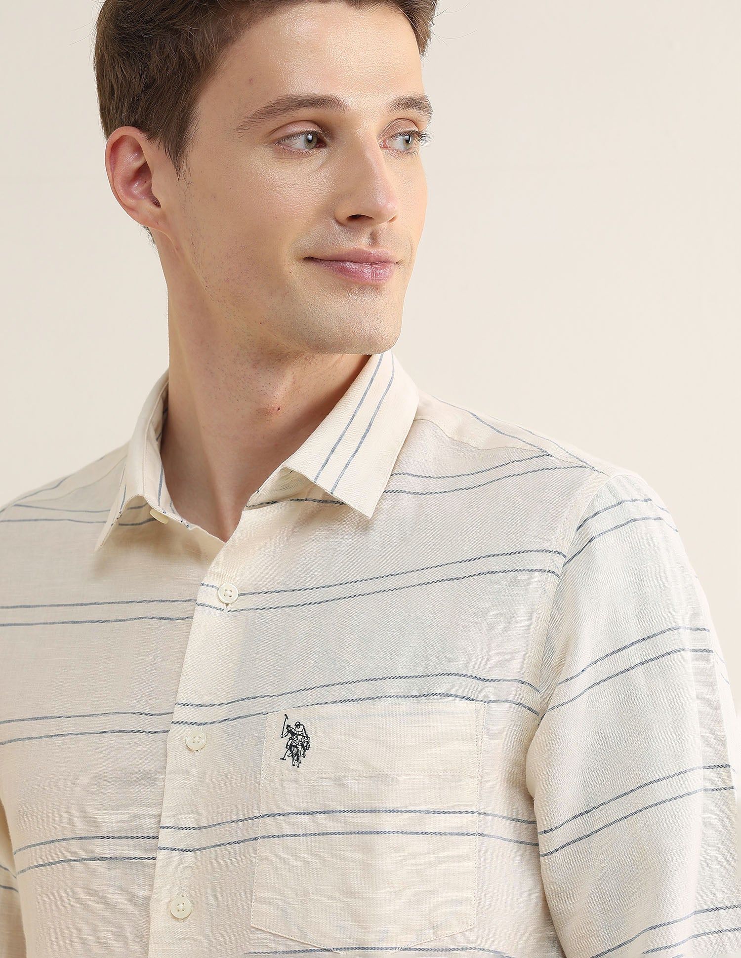 Horizontal Striped Regular Fit Shirt - Image 7