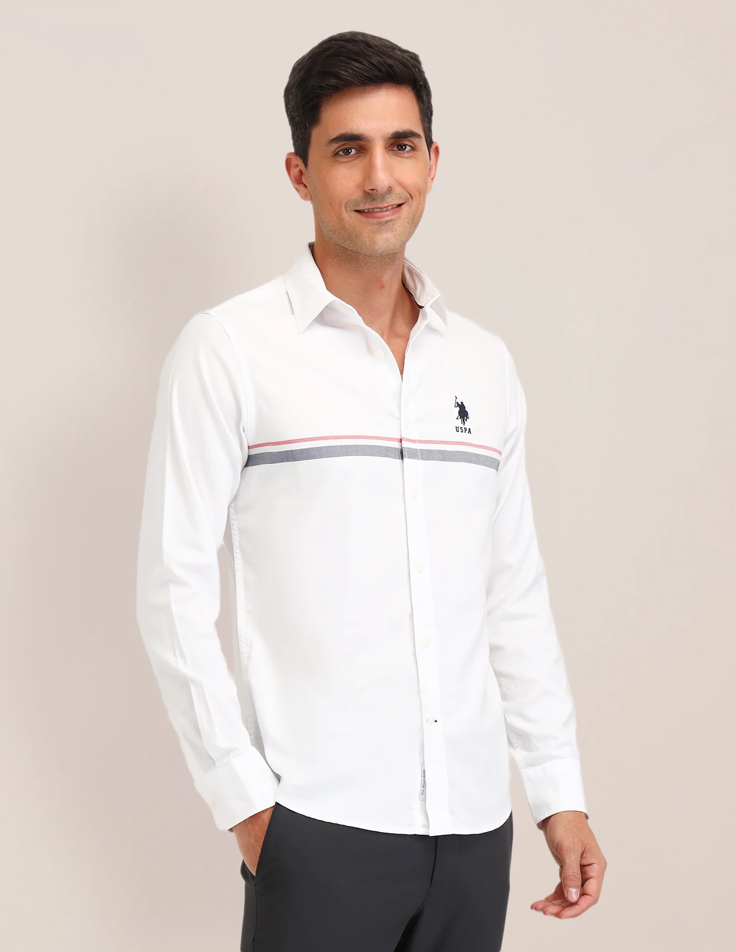 Horizontal Striped Regular Fit Shirt