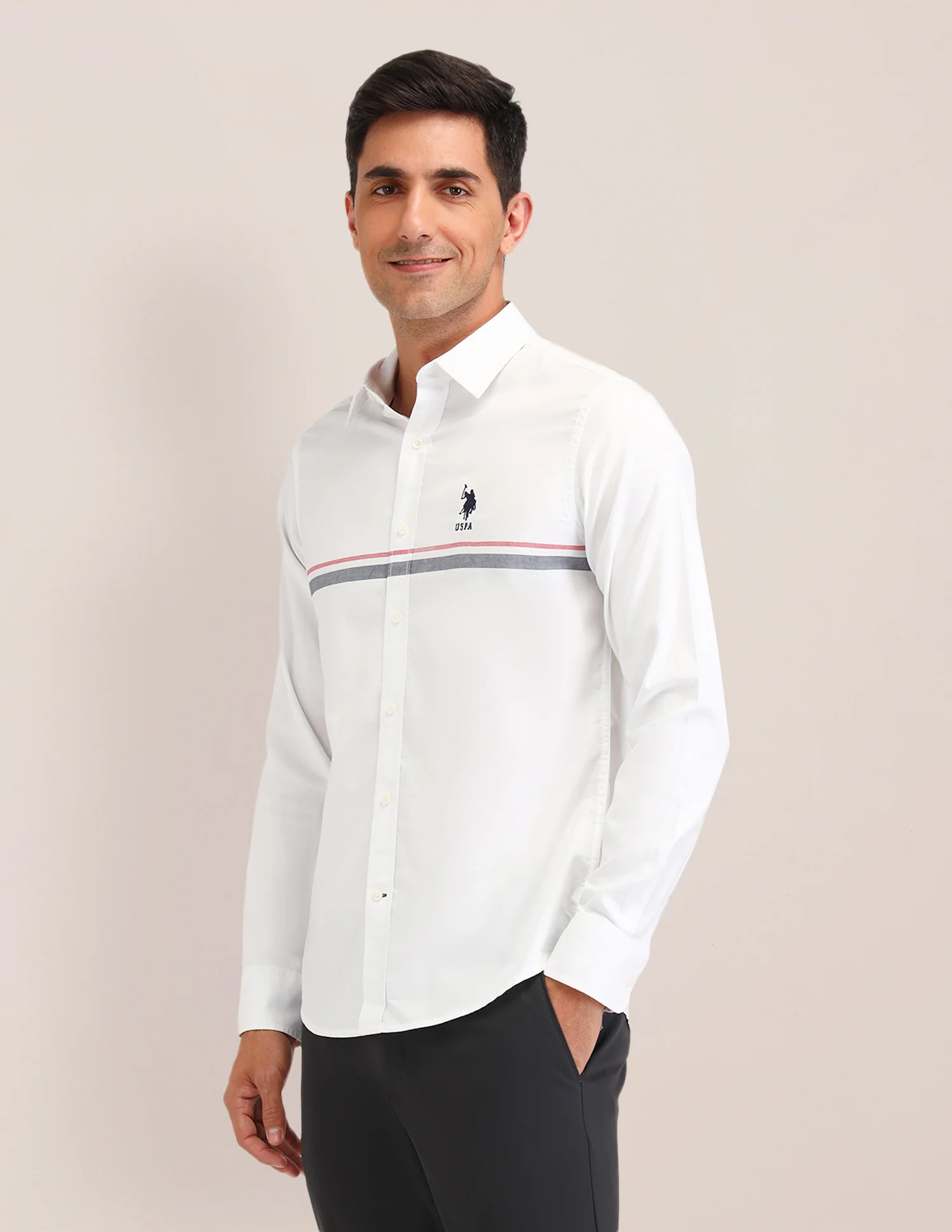 Horizontal Striped Regular Fit Shirt - Image 4
