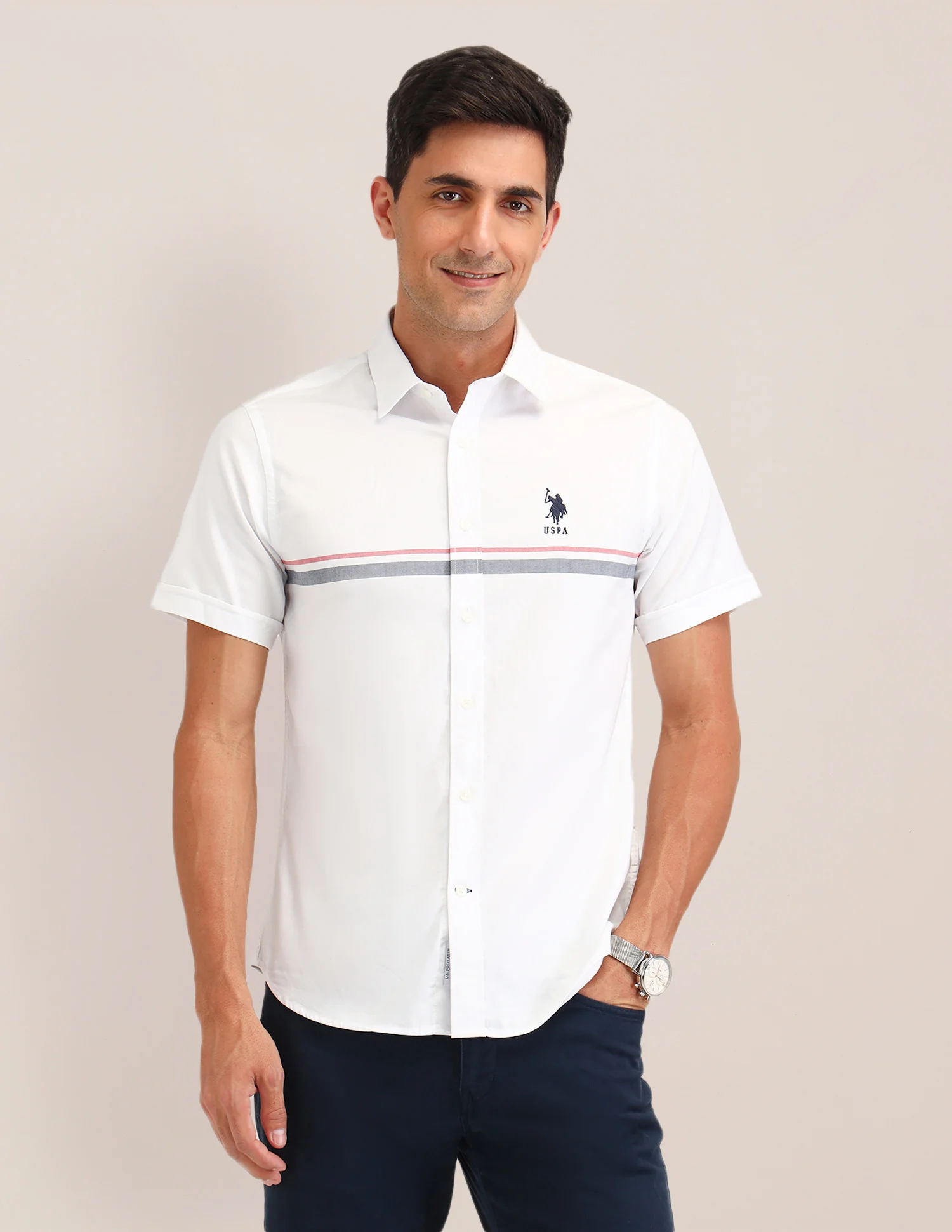 Horizontal Striped Regular Fit Shirt