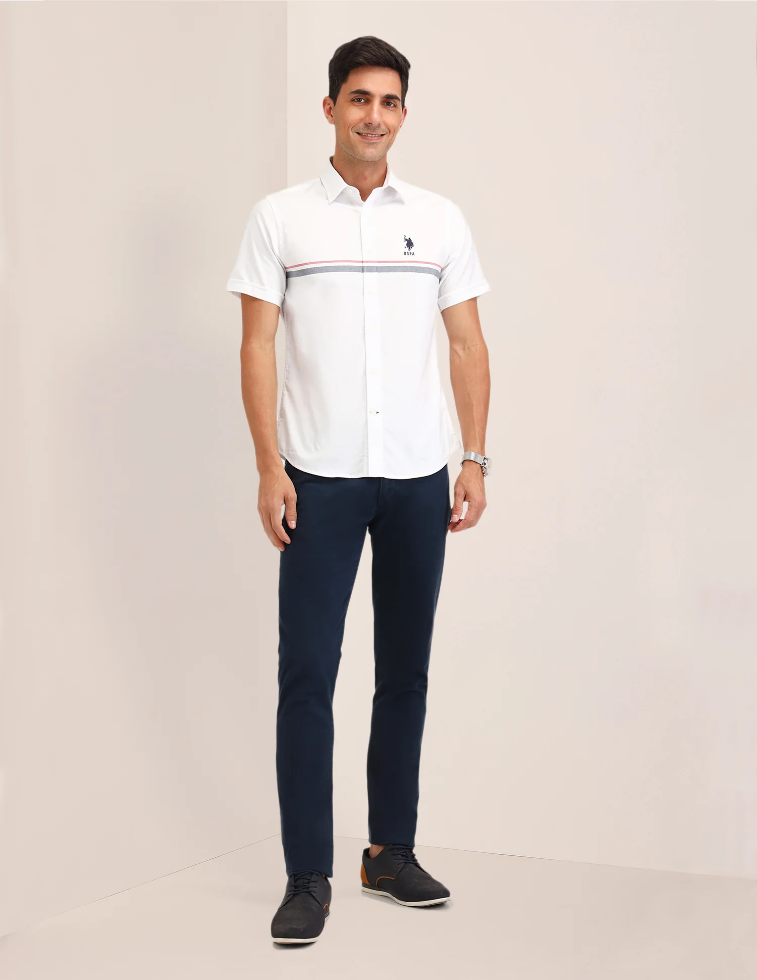 Horizontal Striped Regular Fit Shirt - Image 3