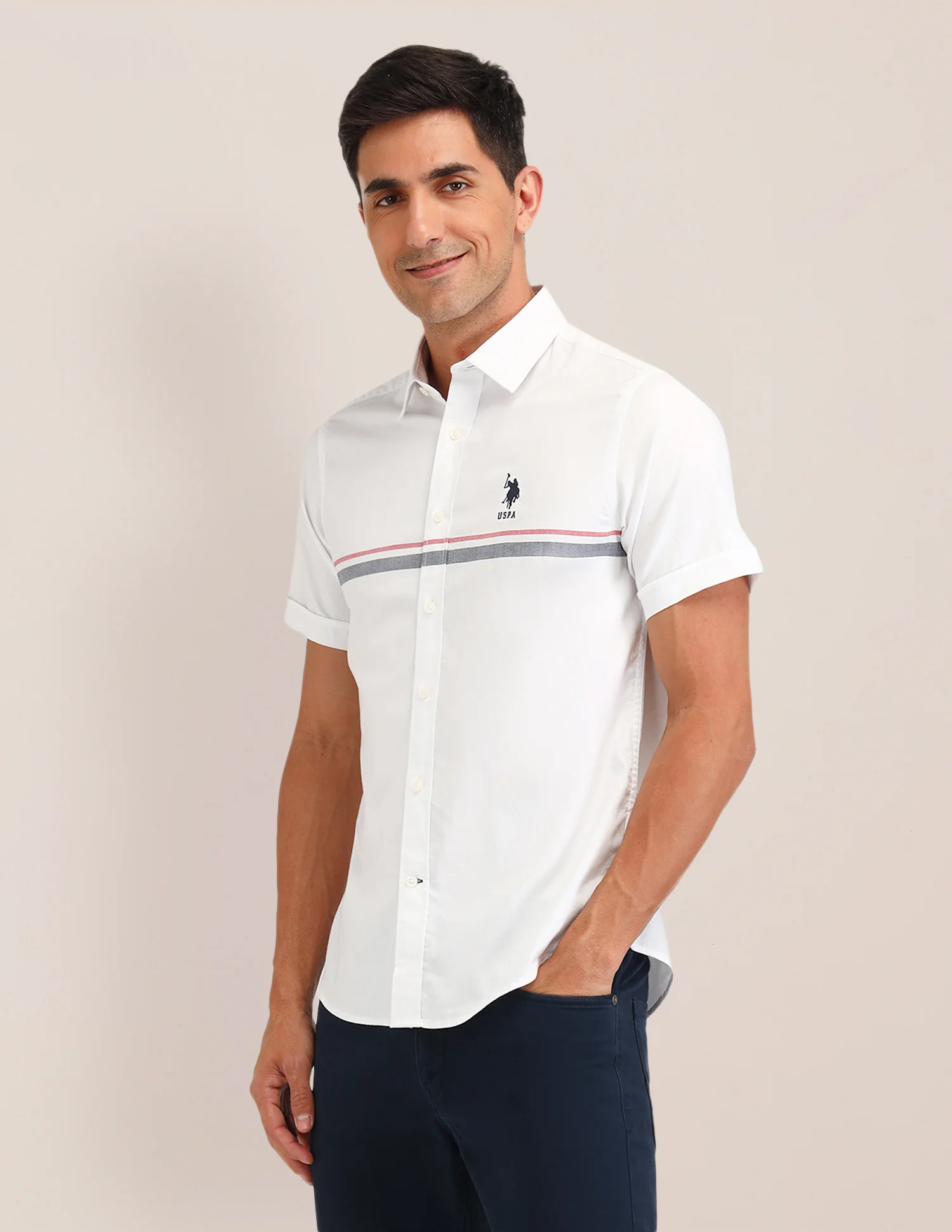 Horizontal Striped Regular Fit Shirt - Image 4