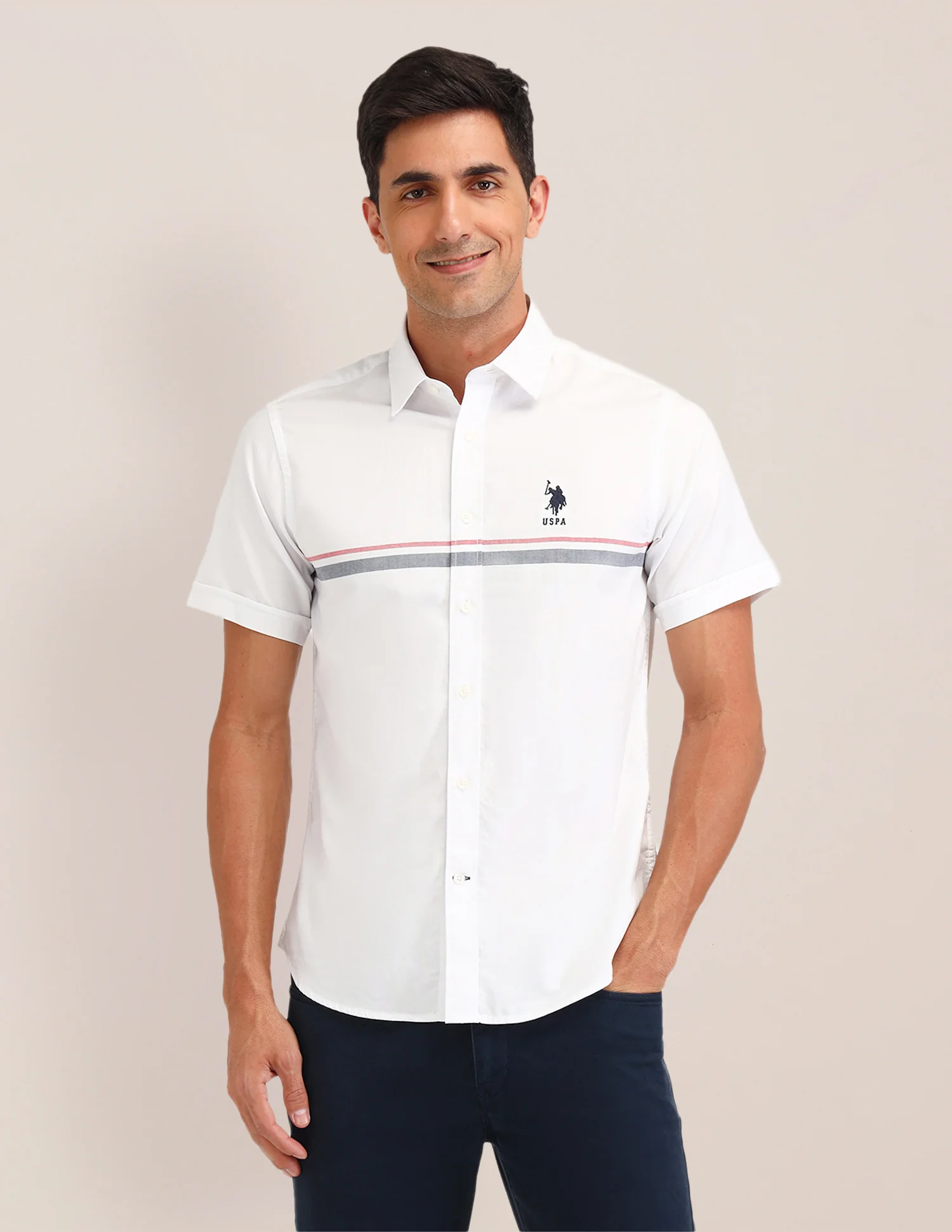 Horizontal Striped Regular Fit Shirt - Image 6