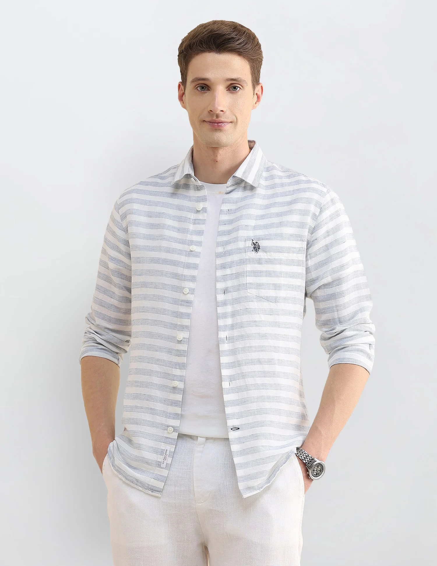 Horizontal Striped Regular Fit Shirt