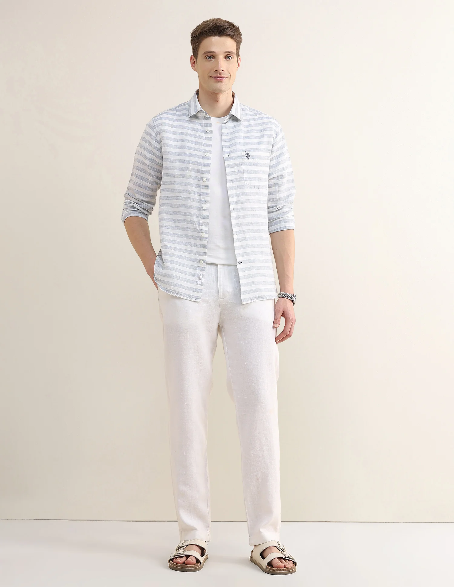 Horizontal Striped Regular Fit Shirt - Image 3