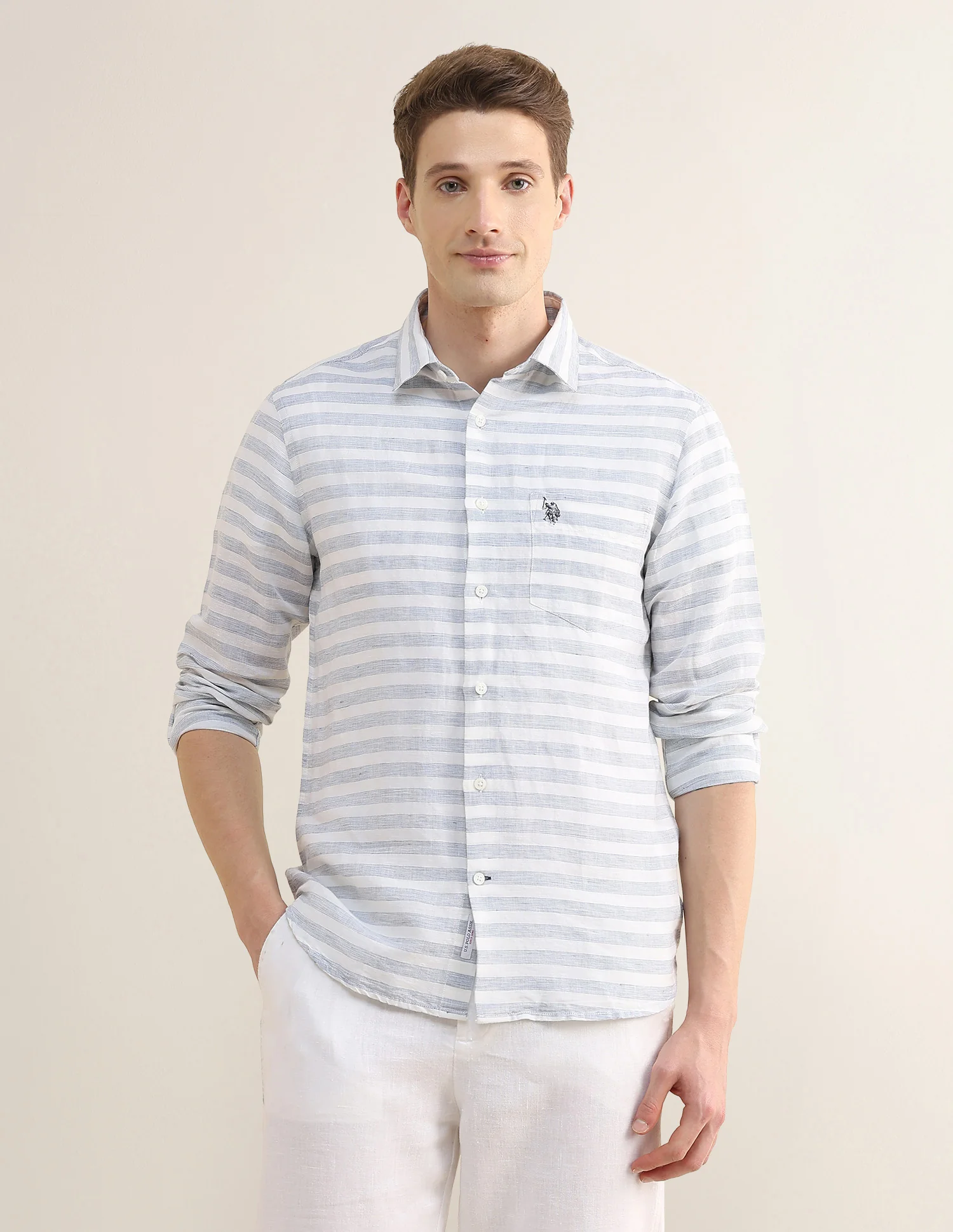 Horizontal Striped Regular Fit Shirt - Image 6