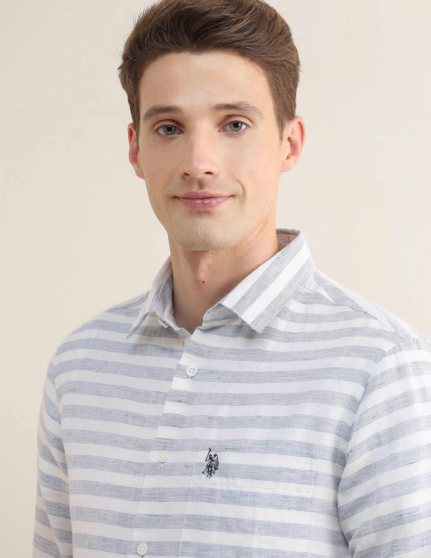 Horizontal Striped Regular Fit Shirt - Image 7