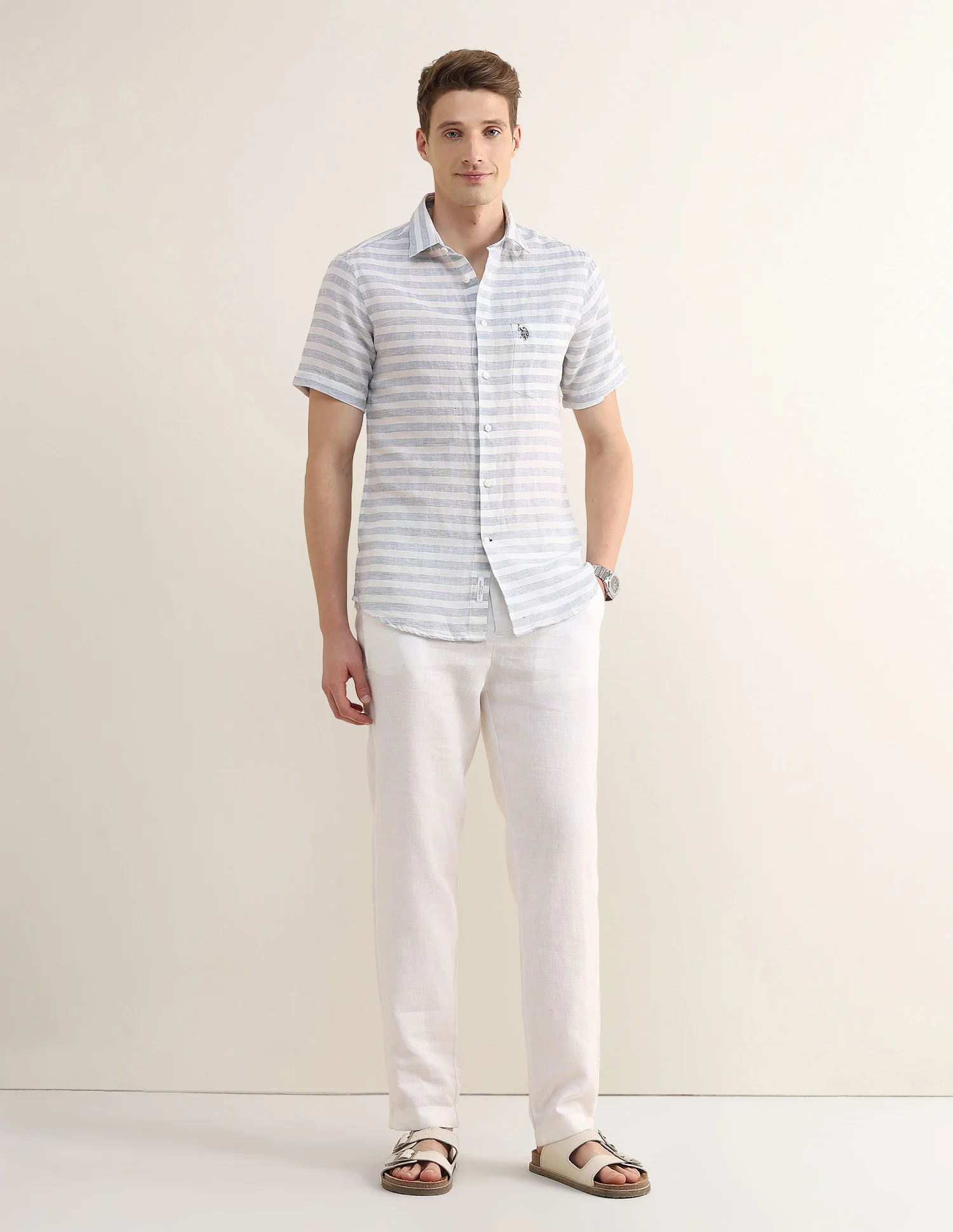 Horizontal Striped Regular Fit Shirt - Image 3