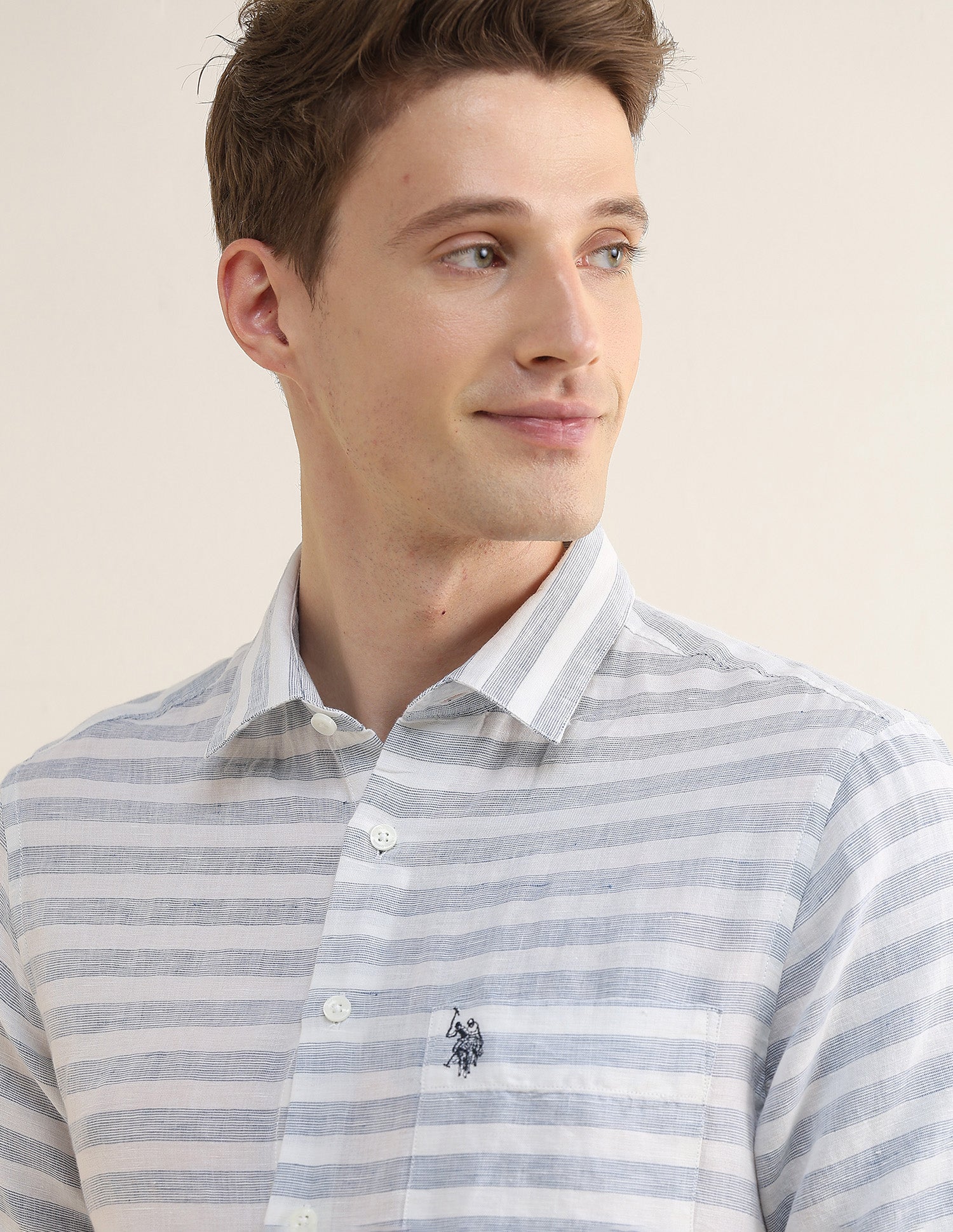 Horizontal Striped Regular Fit Shirt - Image 7