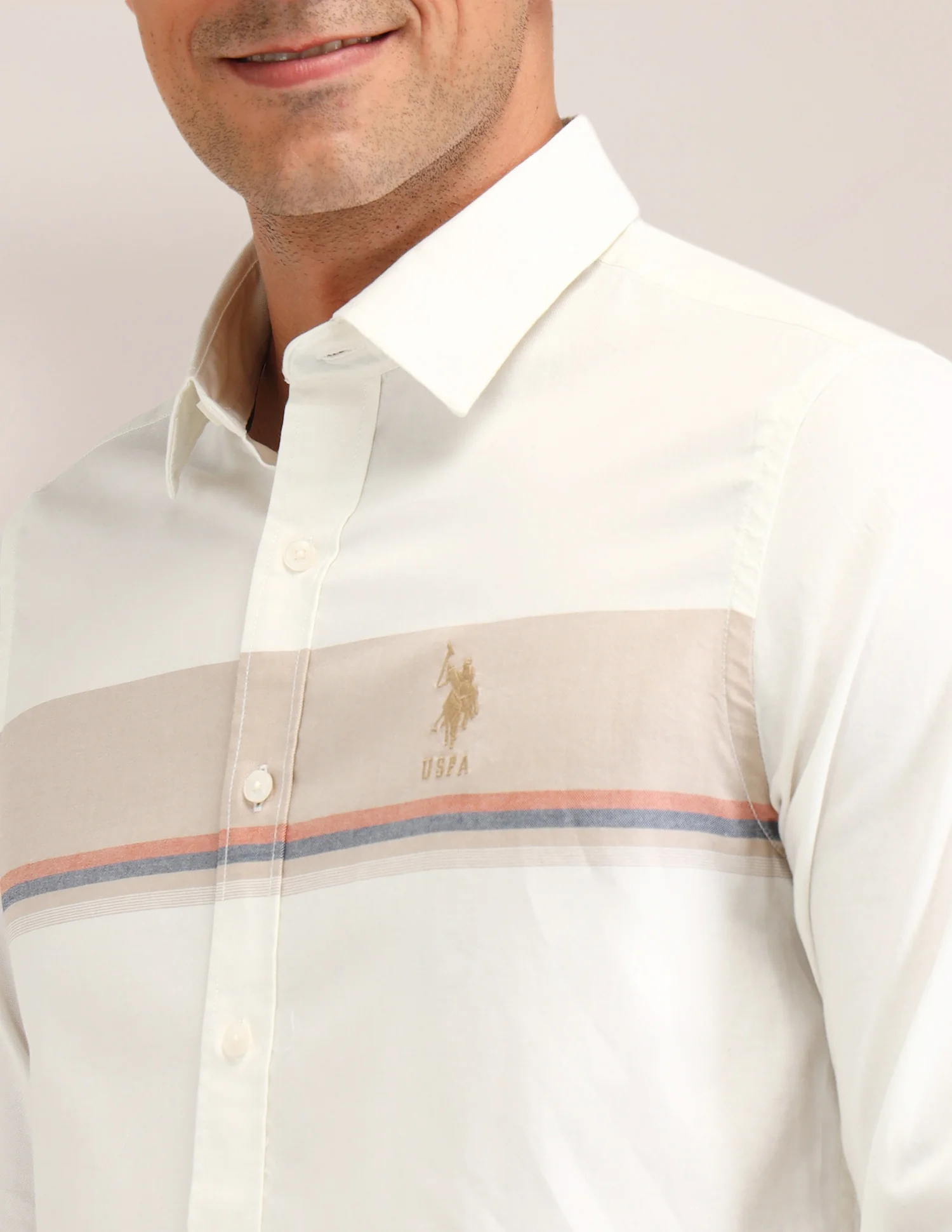 Horizontal Striped Regular Fit Shirt - Image 7