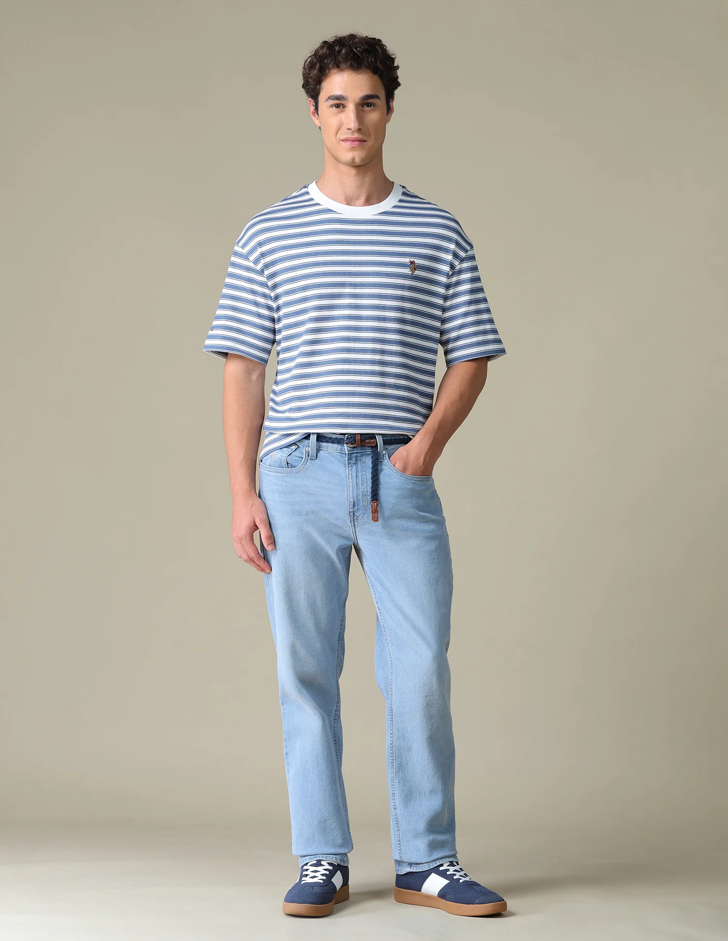 Horizontal Striped Relaxed Fit T-Shirt - Image 3