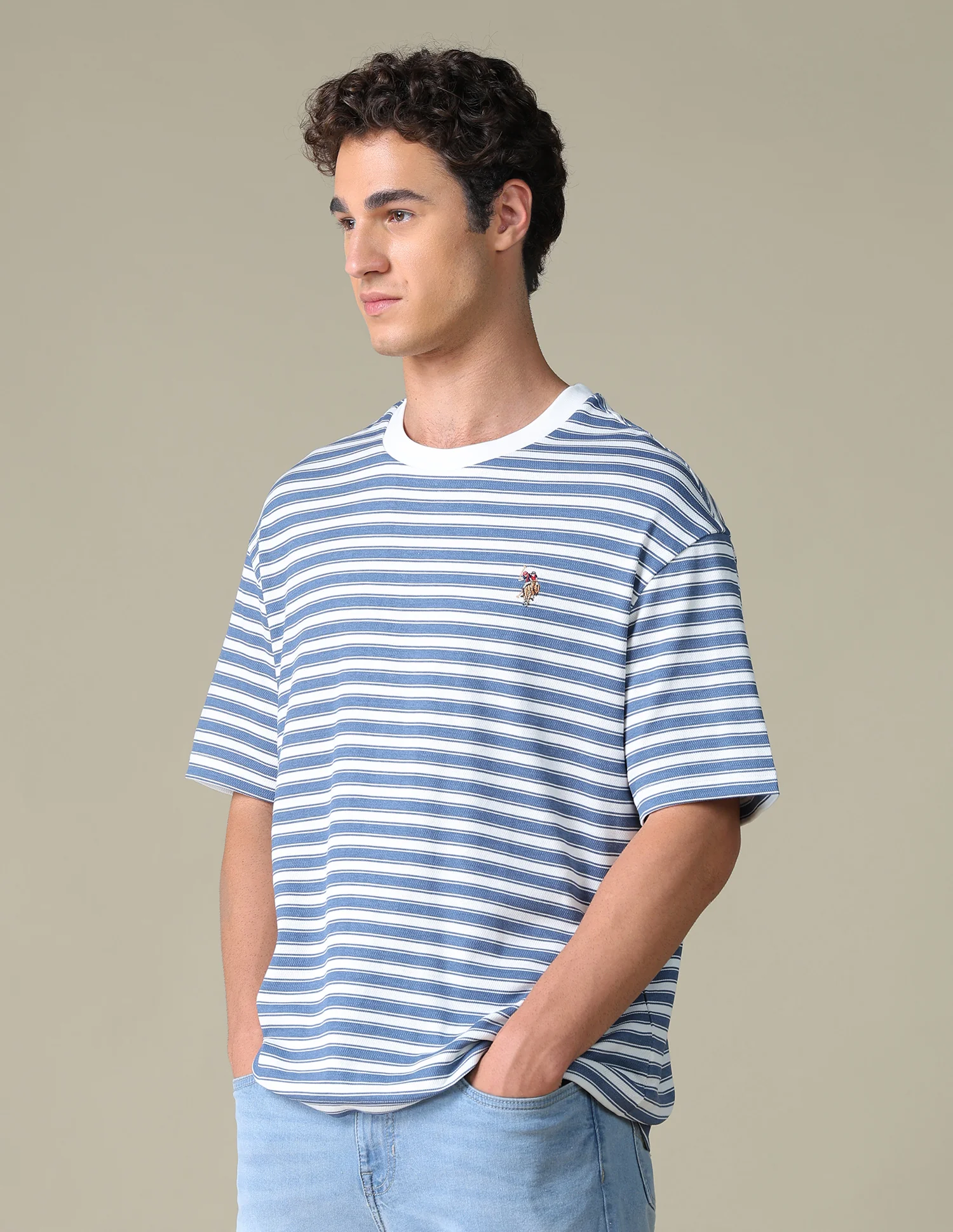 Horizontal Striped Relaxed Fit T-Shirt - Image 4
