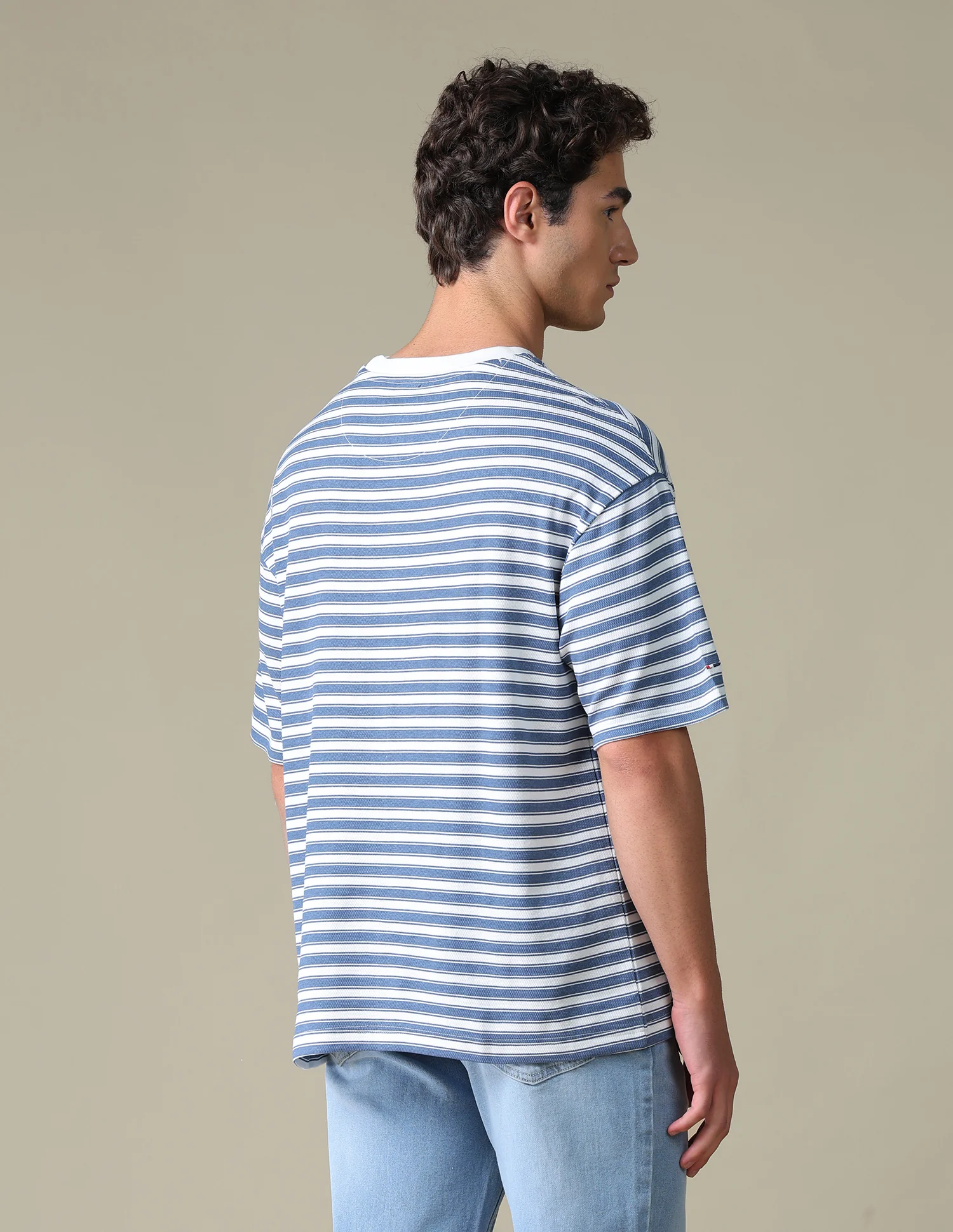 Horizontal Striped Relaxed Fit T-Shirt - Image 5