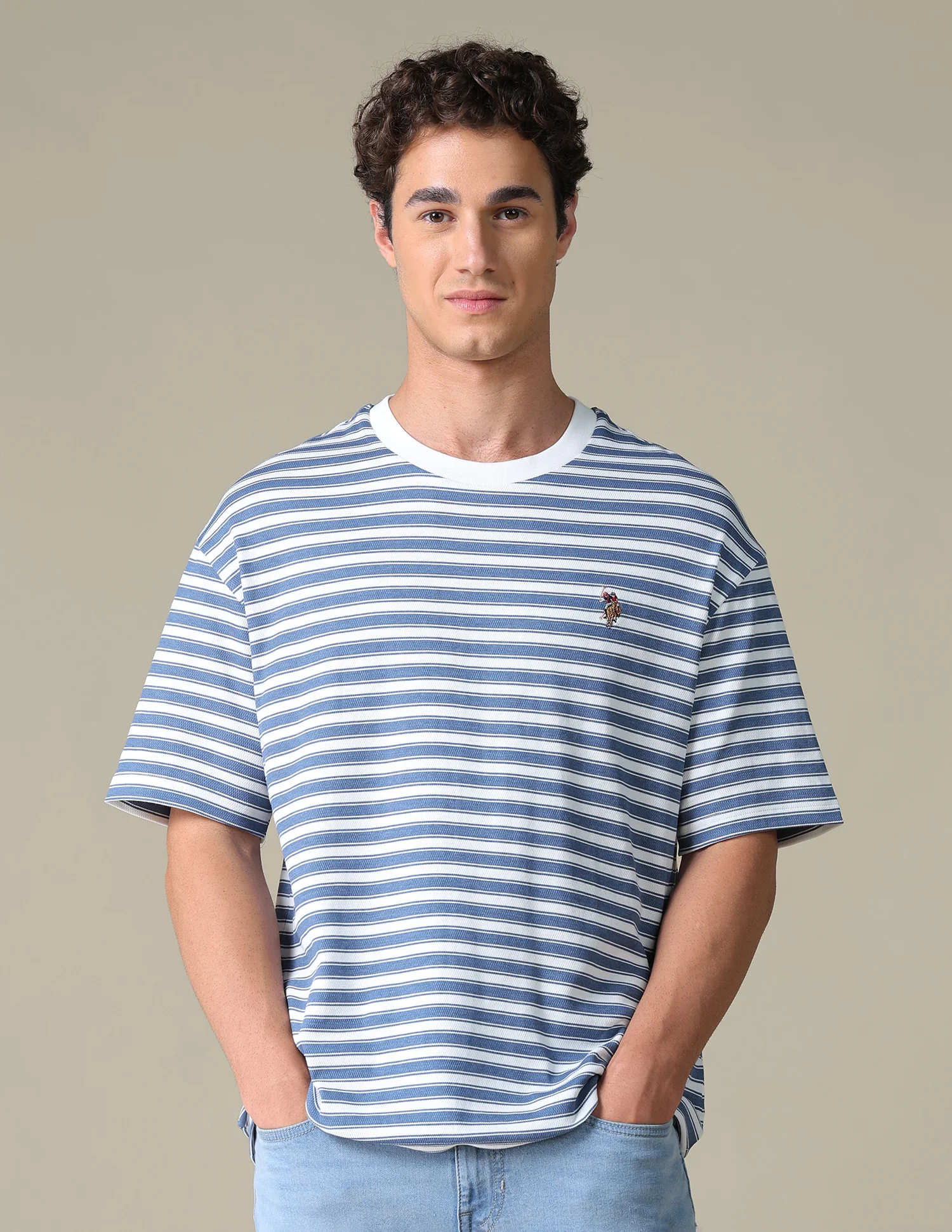 Horizontal Striped Relaxed Fit T-Shirt - Image 6