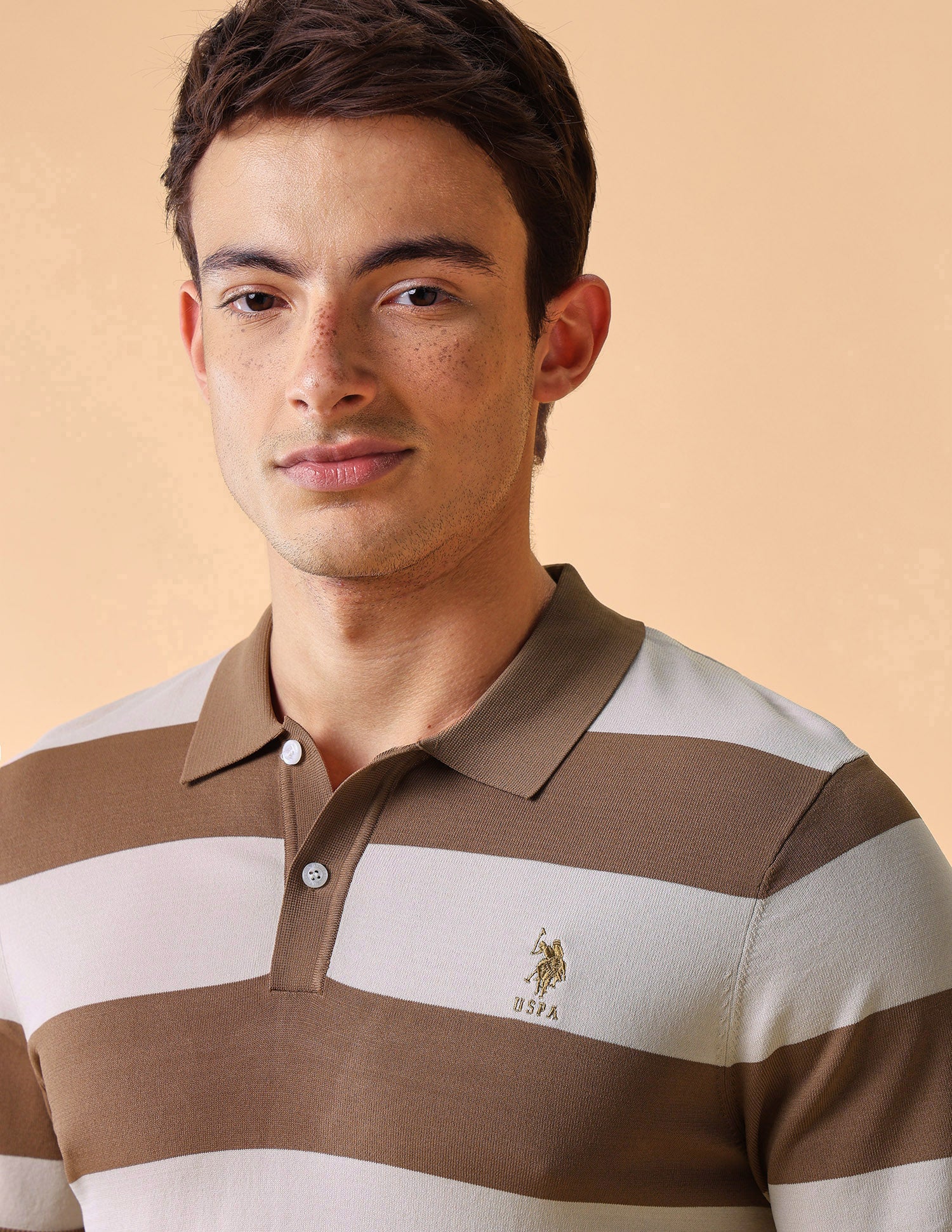 Horizontal Striped Slim Fit Polo Shirt - Image 7